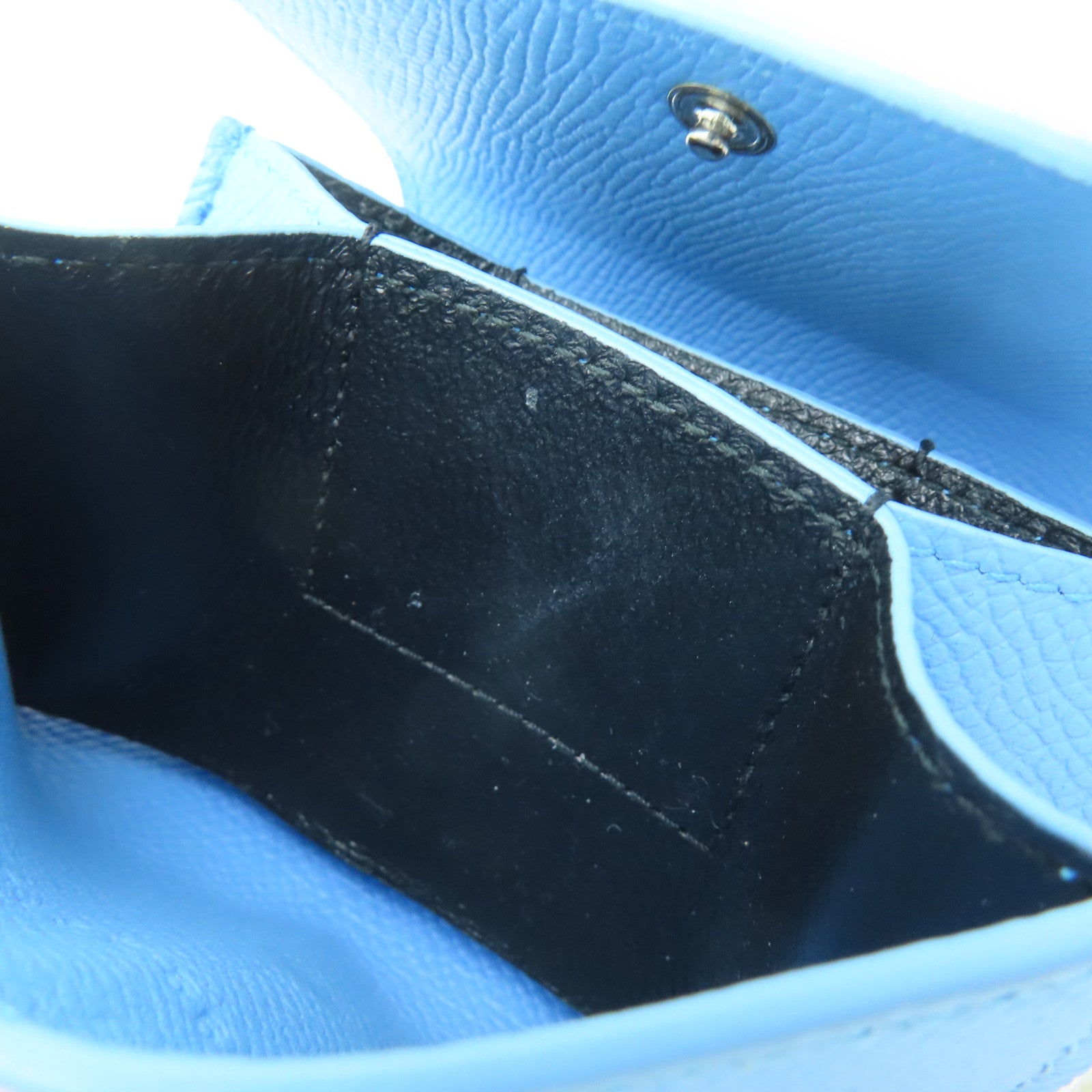 BALENCIAGA 【激減優惠】牛皮皮革Card Case銀扣卡片套淺藍色