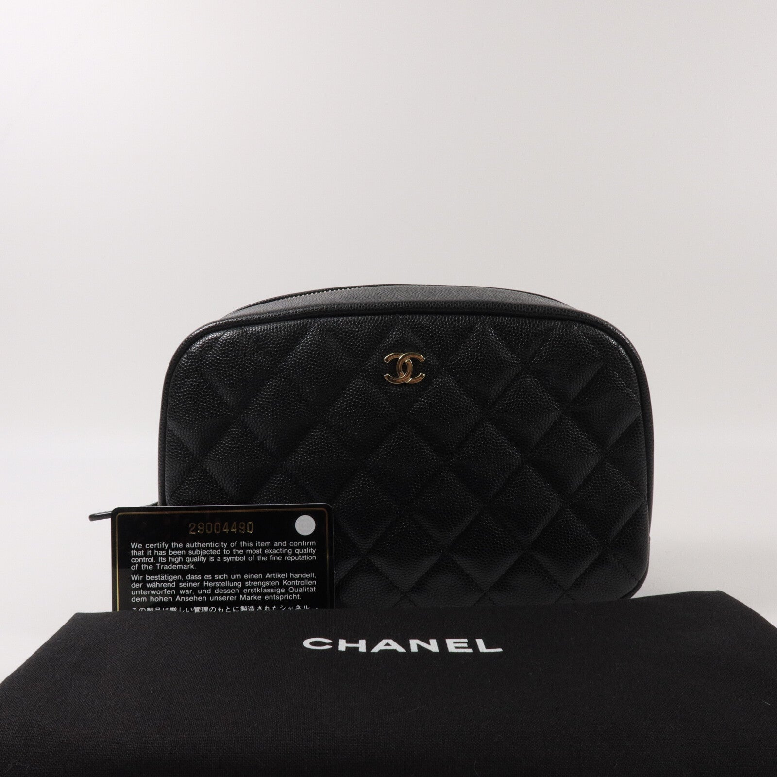 CHANEL 牛皮皮革Double Zip Cosmetic Pouch手提包
