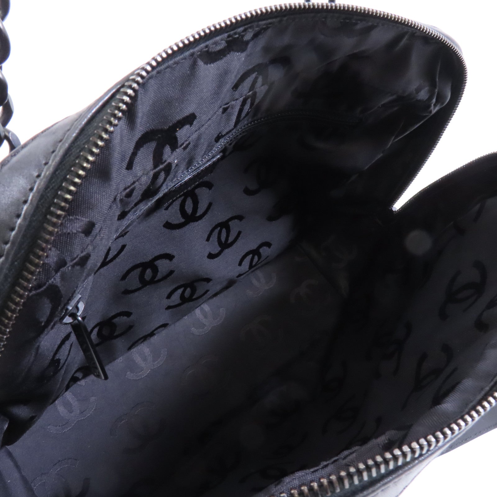 CHANEL 【激減優惠】帆布Chain Shoulder Bag鏈帶肩背袋黑色