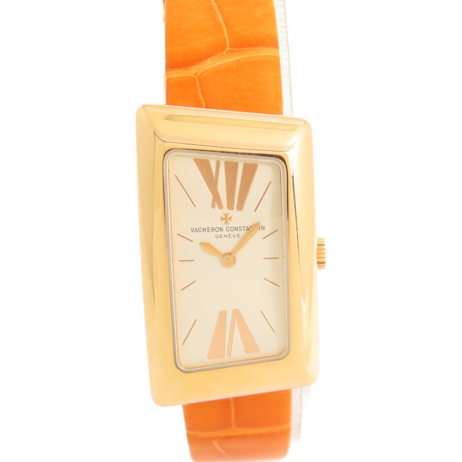 VACHERON CONSTANTIN 1972 Cambree Watch 18K黃金/皮帶石英機芯手錶杏色