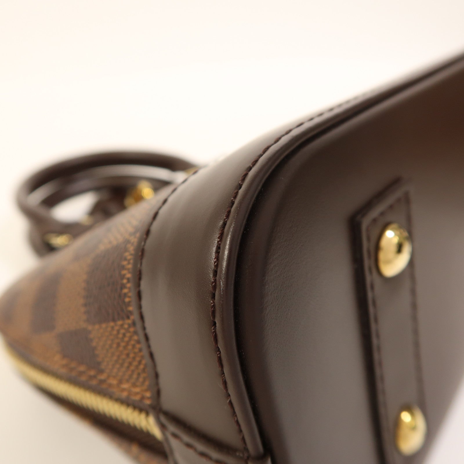 LOUIS VUITTON Damier Alma BB金扣手挽肩背兩用袋棕色