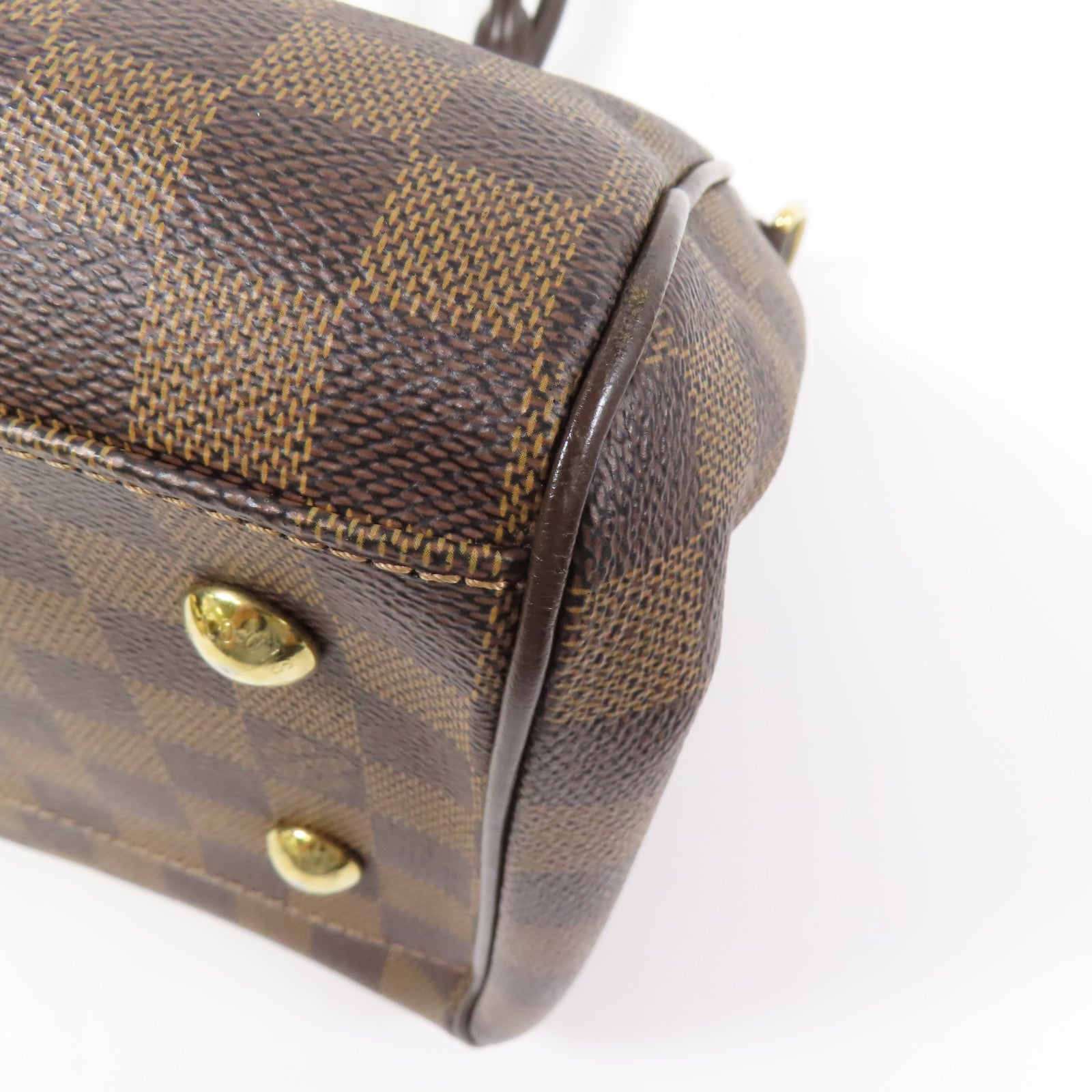 LOUIS VUITTON Damier Trevi GM金扣手挽肩背兩用袋棕色