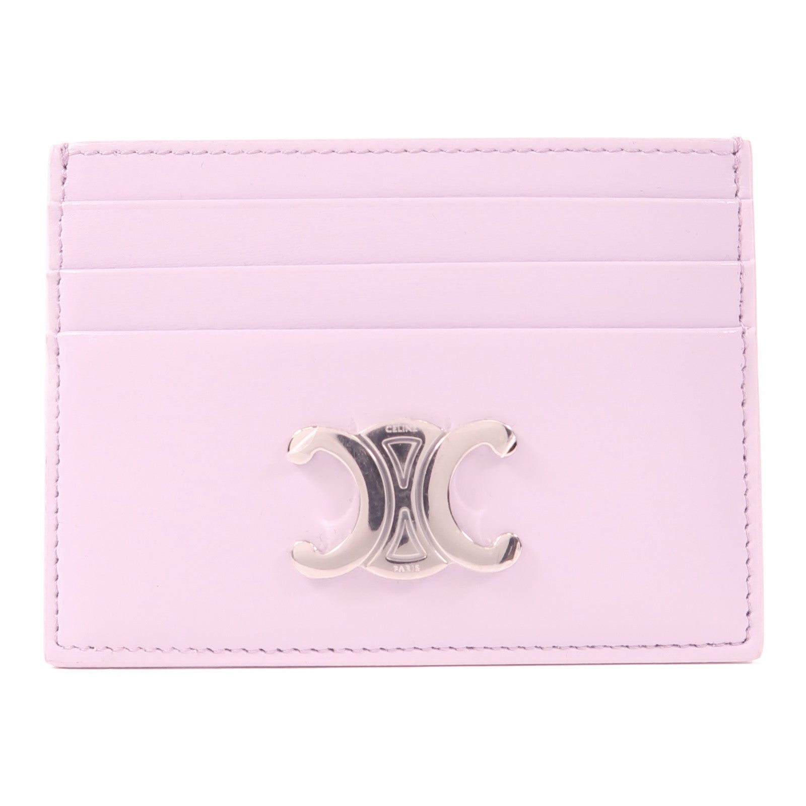 CELINE 牛皮皮革Triomphe Card Holder銀扣卡片套