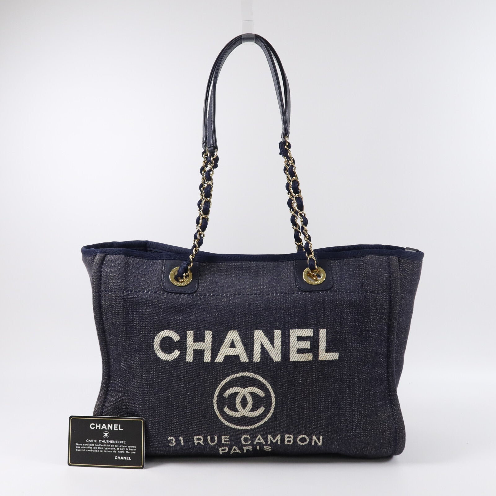 CHANEL 帆布Deauville Tote Bag手挽袋