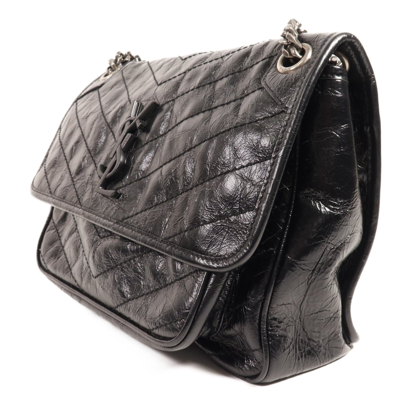SAINT LAURENT 牛皮皮革Niki MM銀扣肩背袋