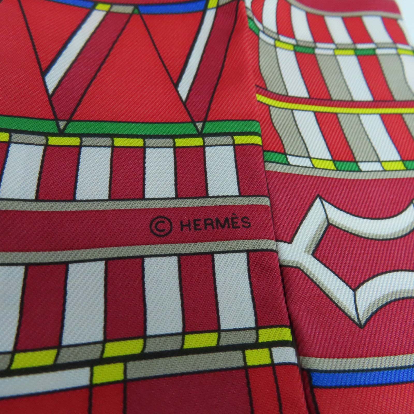 HERMES 【激減優惠】絲質Twilly Scarf絲巾紅色
