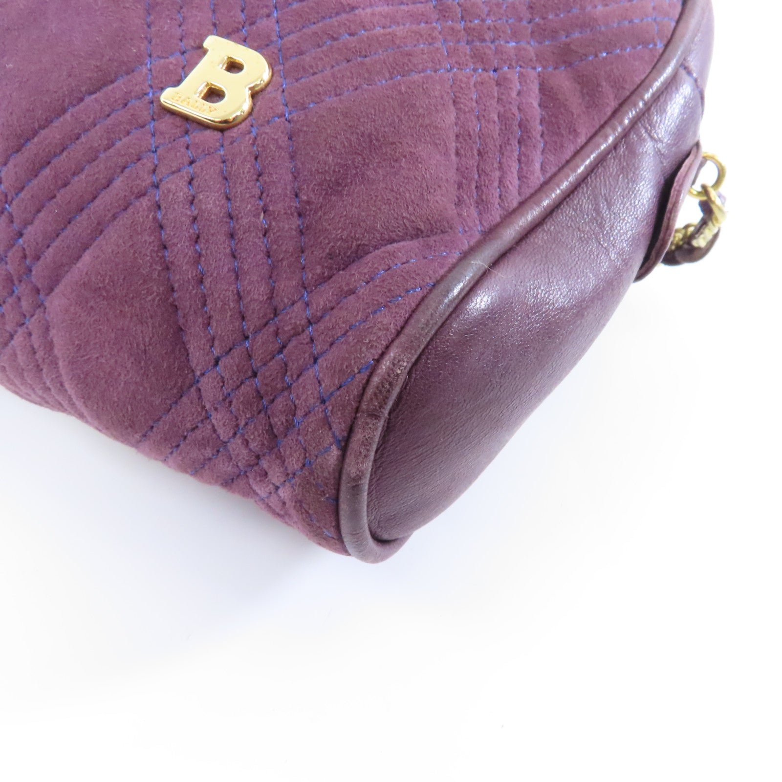 BALLY 【激減優惠】麂皮皮革Chain Shoulder Bag金扣鏈帶肩背袋紫色