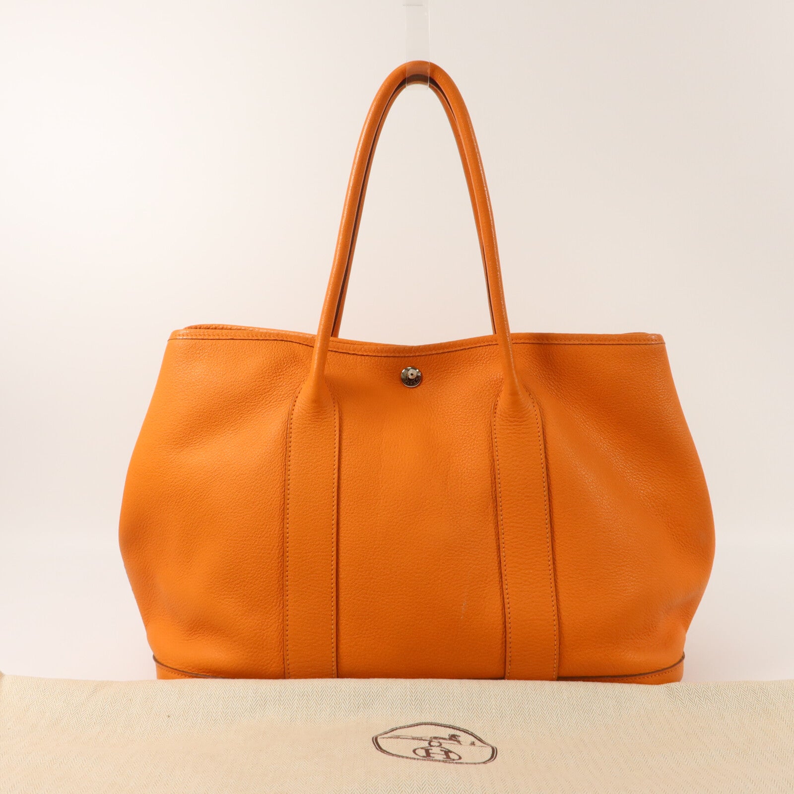 HERMES Negonda皮革Garden Party PM手挽袋Orange