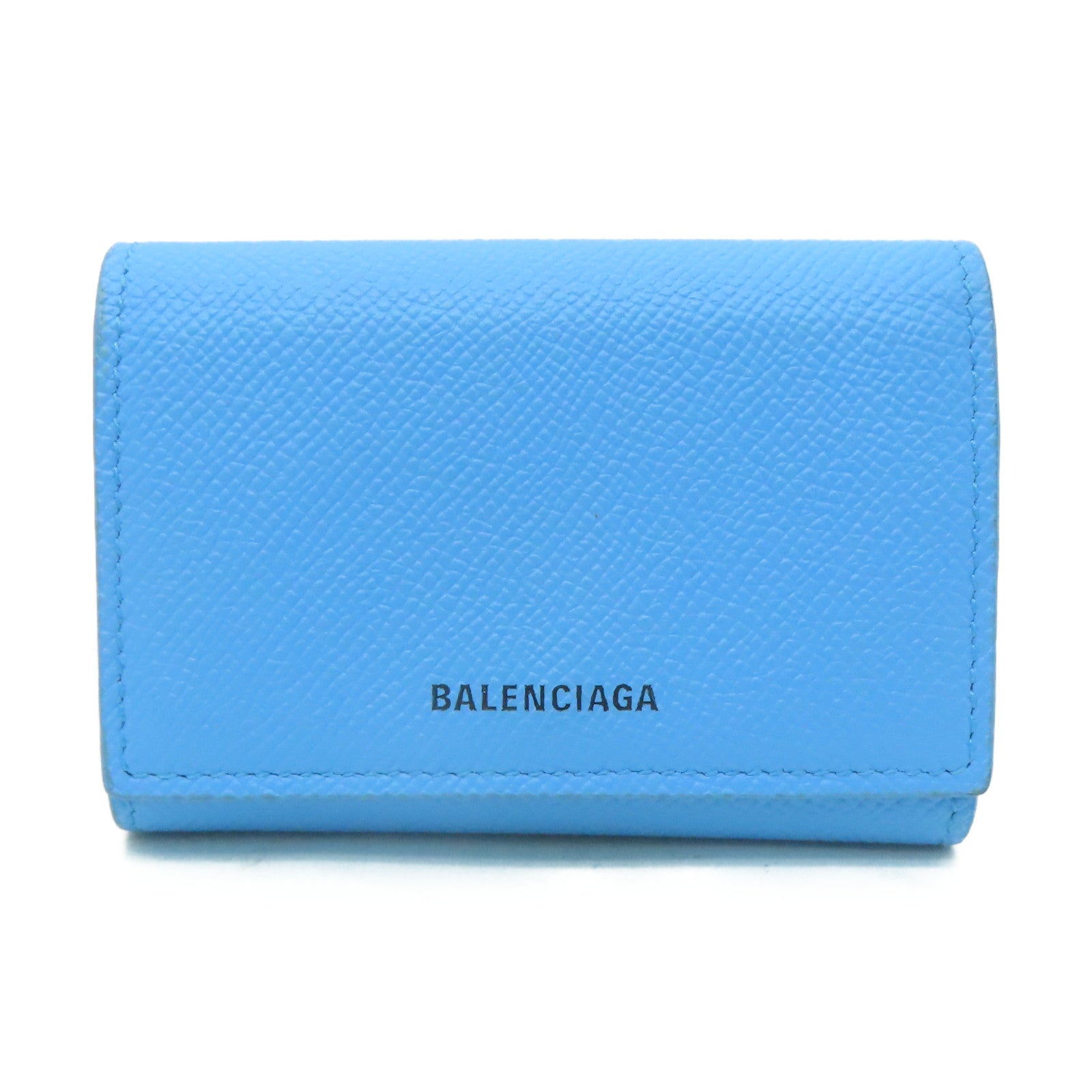 BALENCIAGA 【激減優惠】牛皮皮革Card Case銀扣卡片套淺藍色