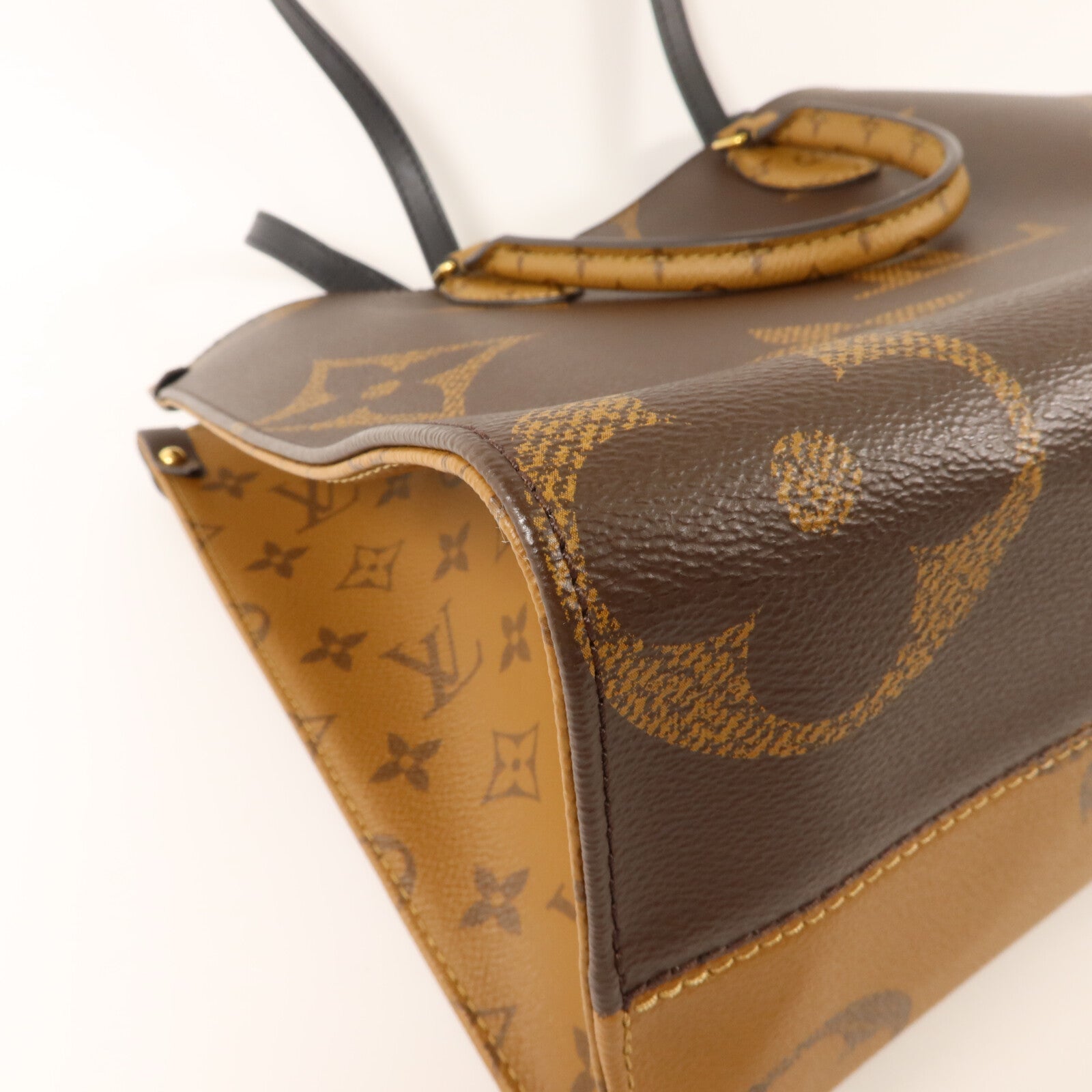 LOUIS VUITTON Monogram Giant On The Go MM金扣手挽肩背兩用袋