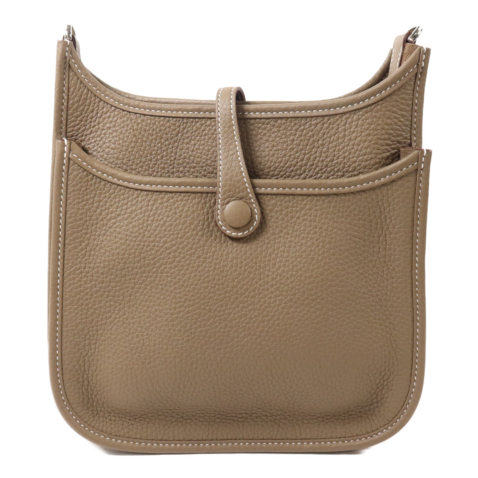 HERMES Clemence皮革Evelyne 23肩背袋Etoupe