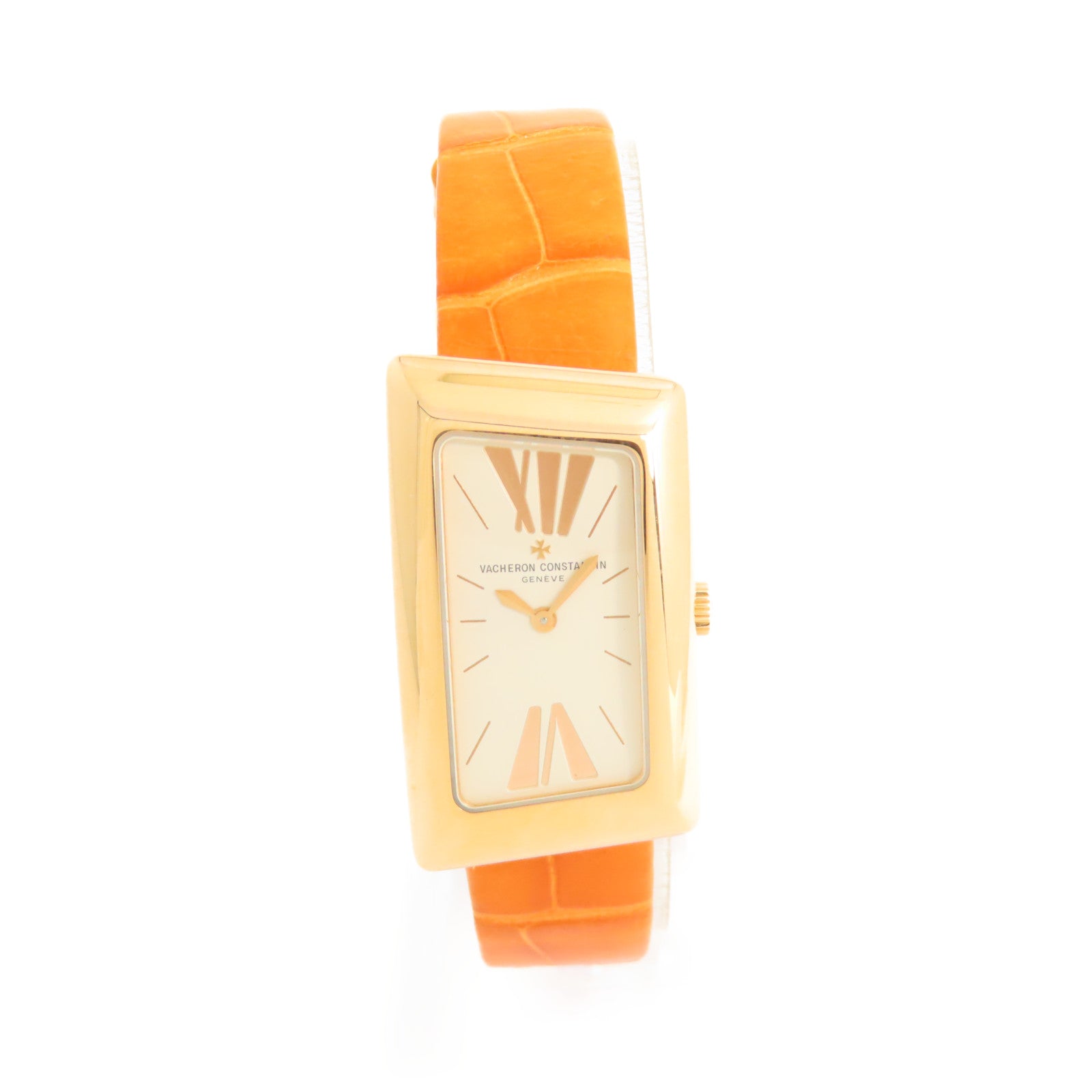 VACHERON CONSTANTIN 1972 Cambree Watch 18K黃金/皮帶石英機芯手錶杏色