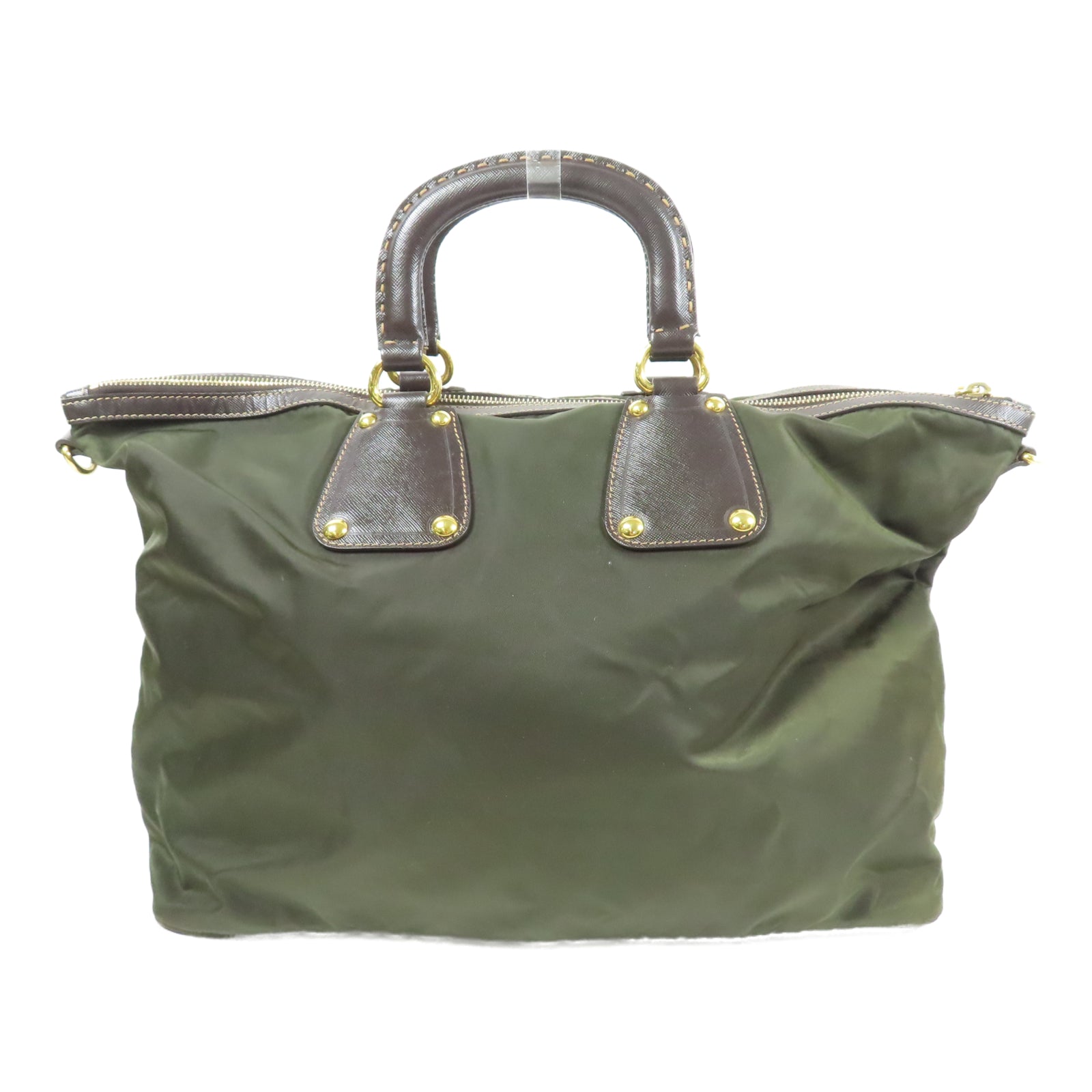 PRADA 尼龍Shoulder Bag金扣手挽肩背兩用袋綠色