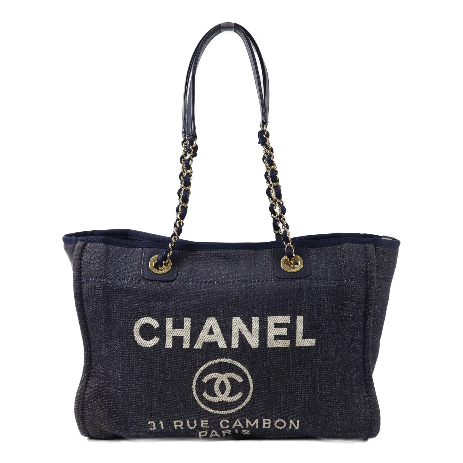 CHANEL 帆布Deauville Tote Bag手挽袋