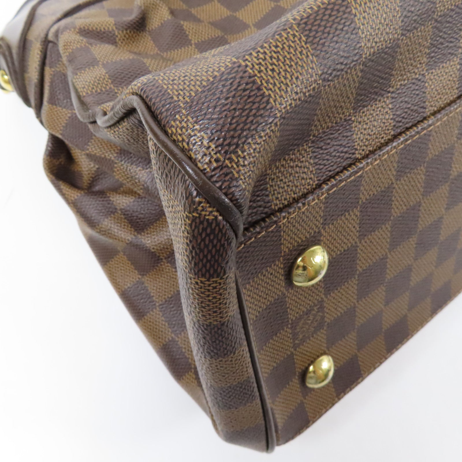 LOUIS VUITTON Damier Trevi GM金扣手挽肩背兩用袋棕色