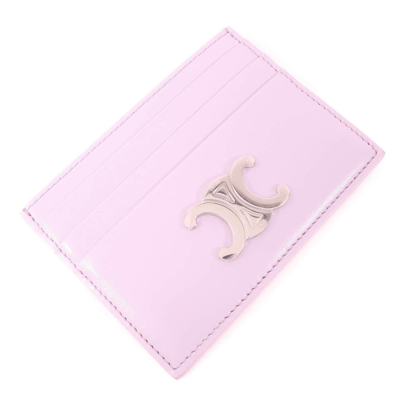 CELINE 牛皮皮革Triomphe Card Holder銀扣卡片套