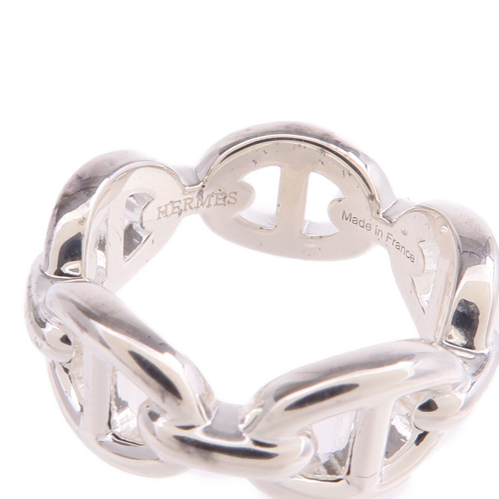 HERMES 925純銀Chaine d'ancre Enchainee Ring戒指Hermes#48/US#4.5