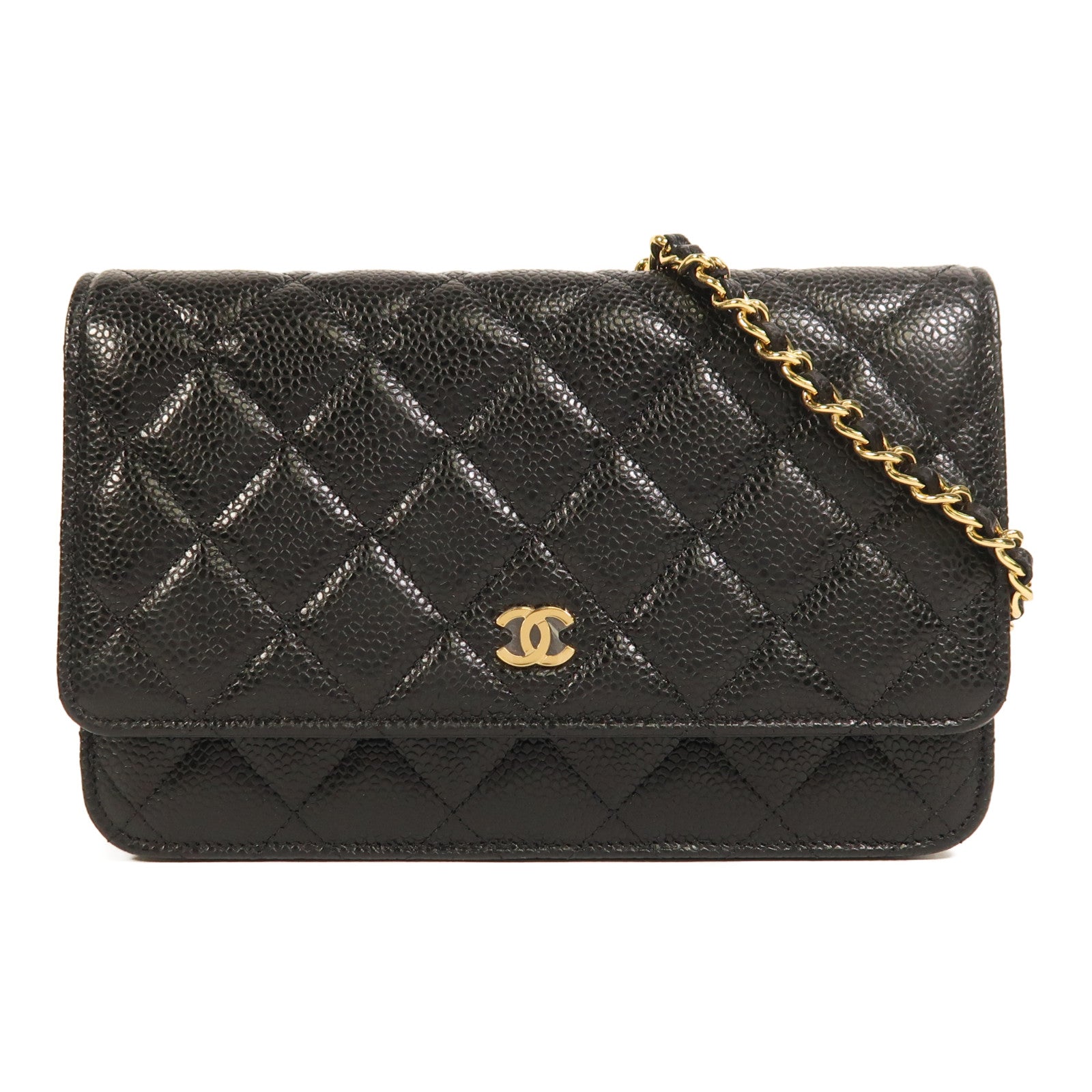 CHANEL 牛皮皮革WOC Wallet On Chain金扣鏈帶肩背袋