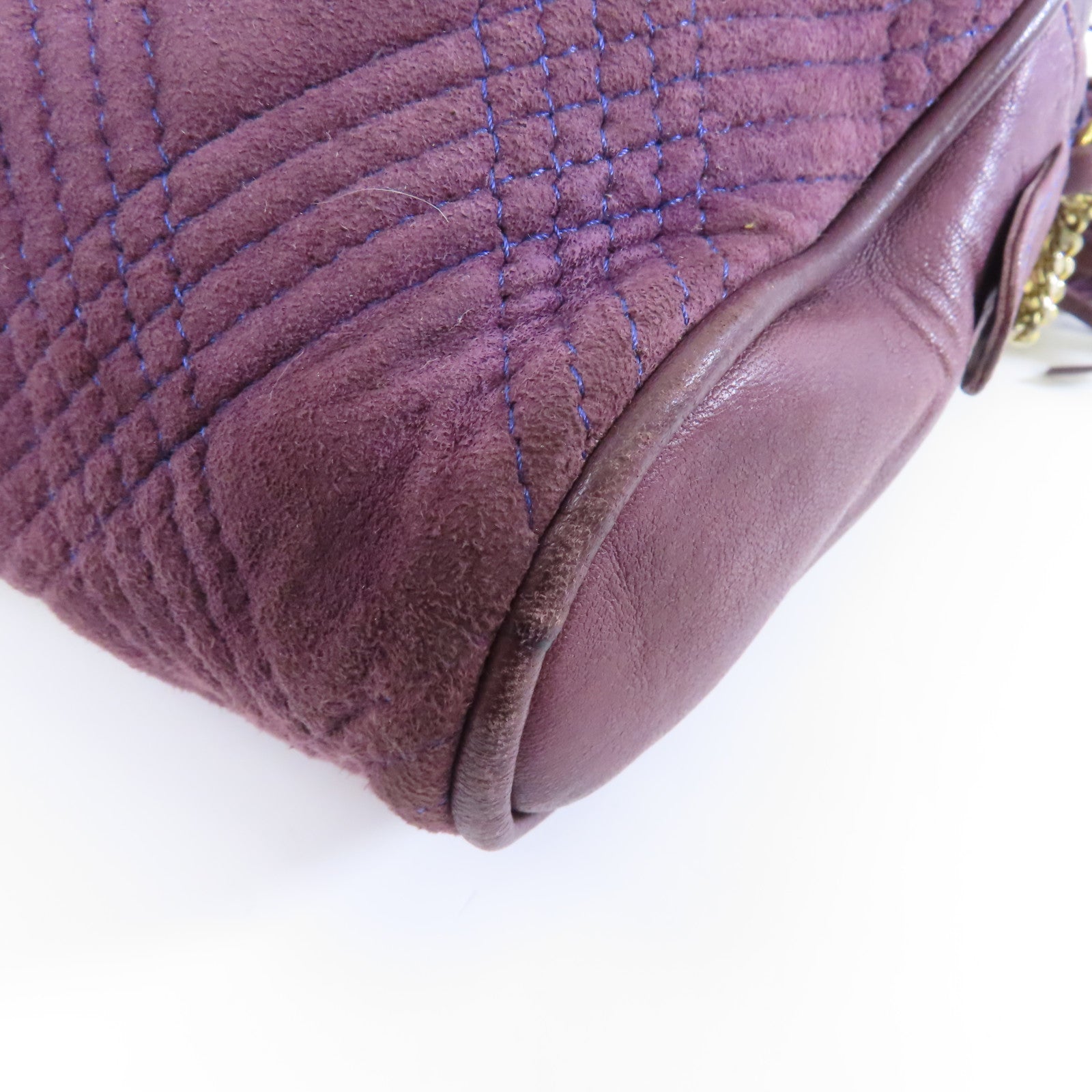 BALLY 【激減優惠】麂皮皮革Chain Shoulder Bag金扣鏈帶肩背袋紫色