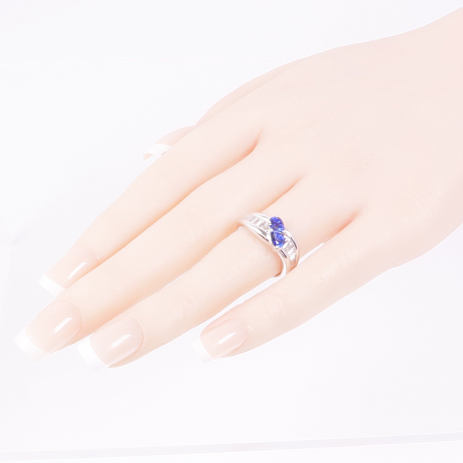JEWELRY 【激減優惠】PT900鉑金Sapphire/Diamond Ring藍寶石/鑽石戒指US#6.25