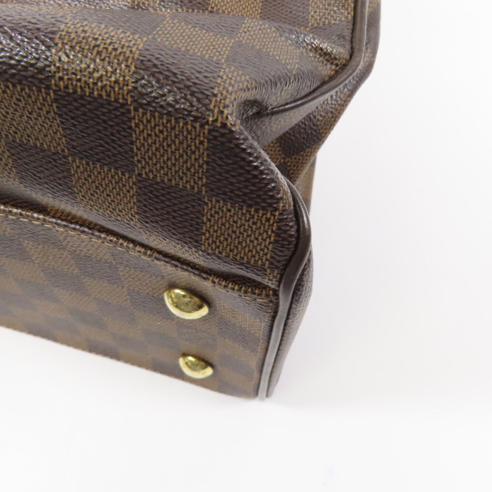 LOUIS VUITTON Damier Trevi GM金扣手挽肩背兩用袋棕色