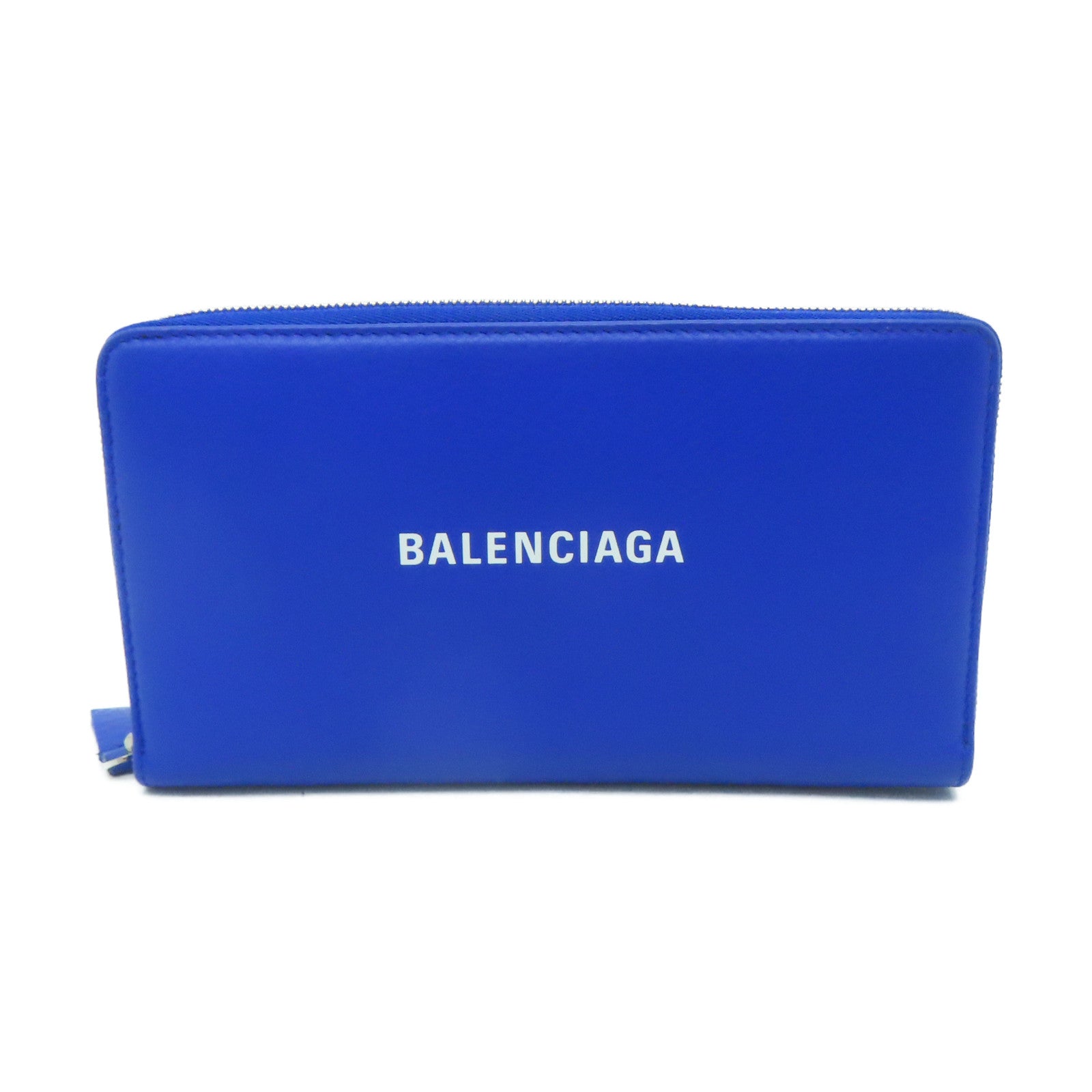 BALENCIAGA 【清倉大減價】牛皮皮革Long Wallet銀扣長錢包藍色