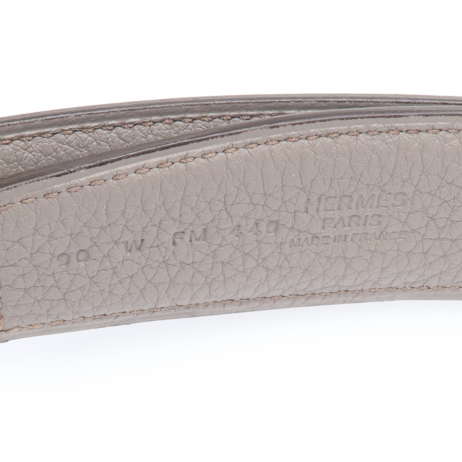 HERMES Togo/Box皮革H Belt buckle銀扣皮帶Noir/Etain