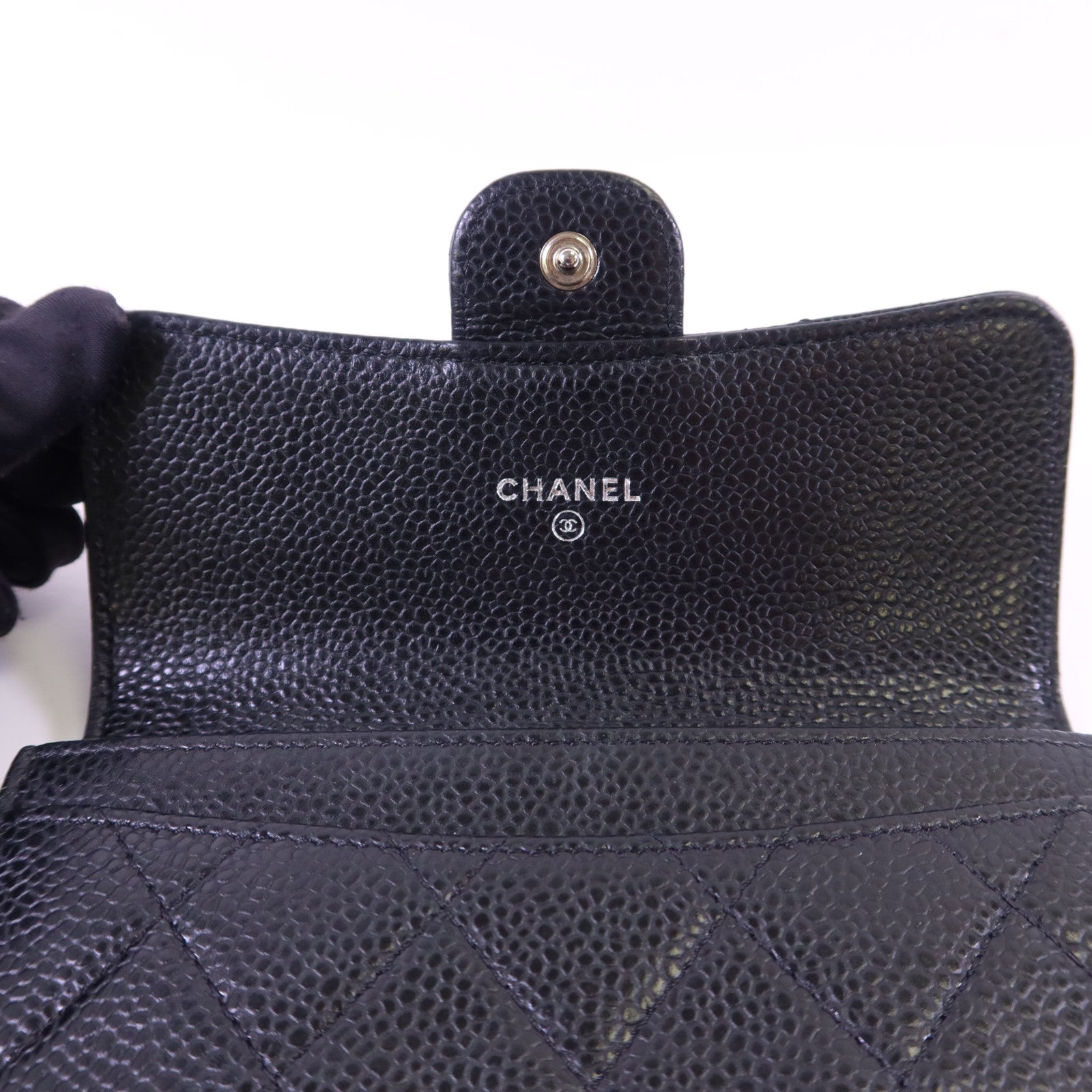 CHANEL 牛皮皮革Wallet銀扣錢包