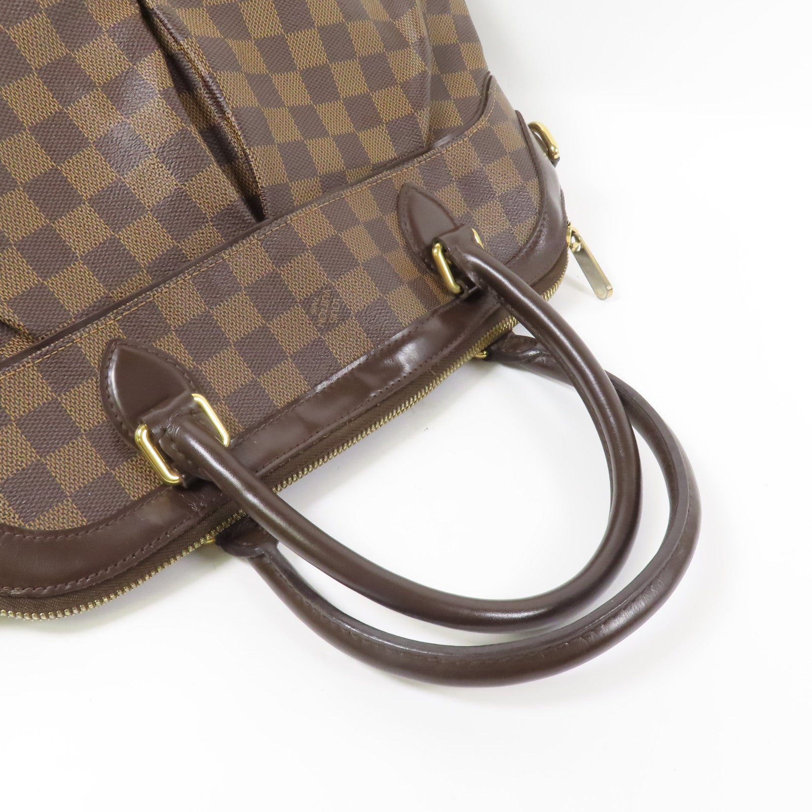 LOUIS VUITTON Damier Trevi GM金扣手挽肩背兩用袋棕色