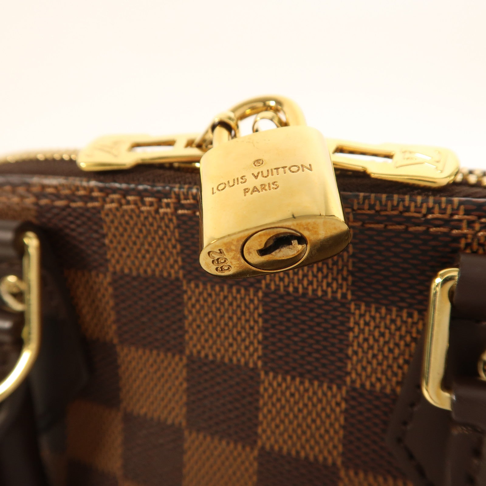 LOUIS VUITTON Damier Alma BB金扣手挽肩背兩用袋棕色