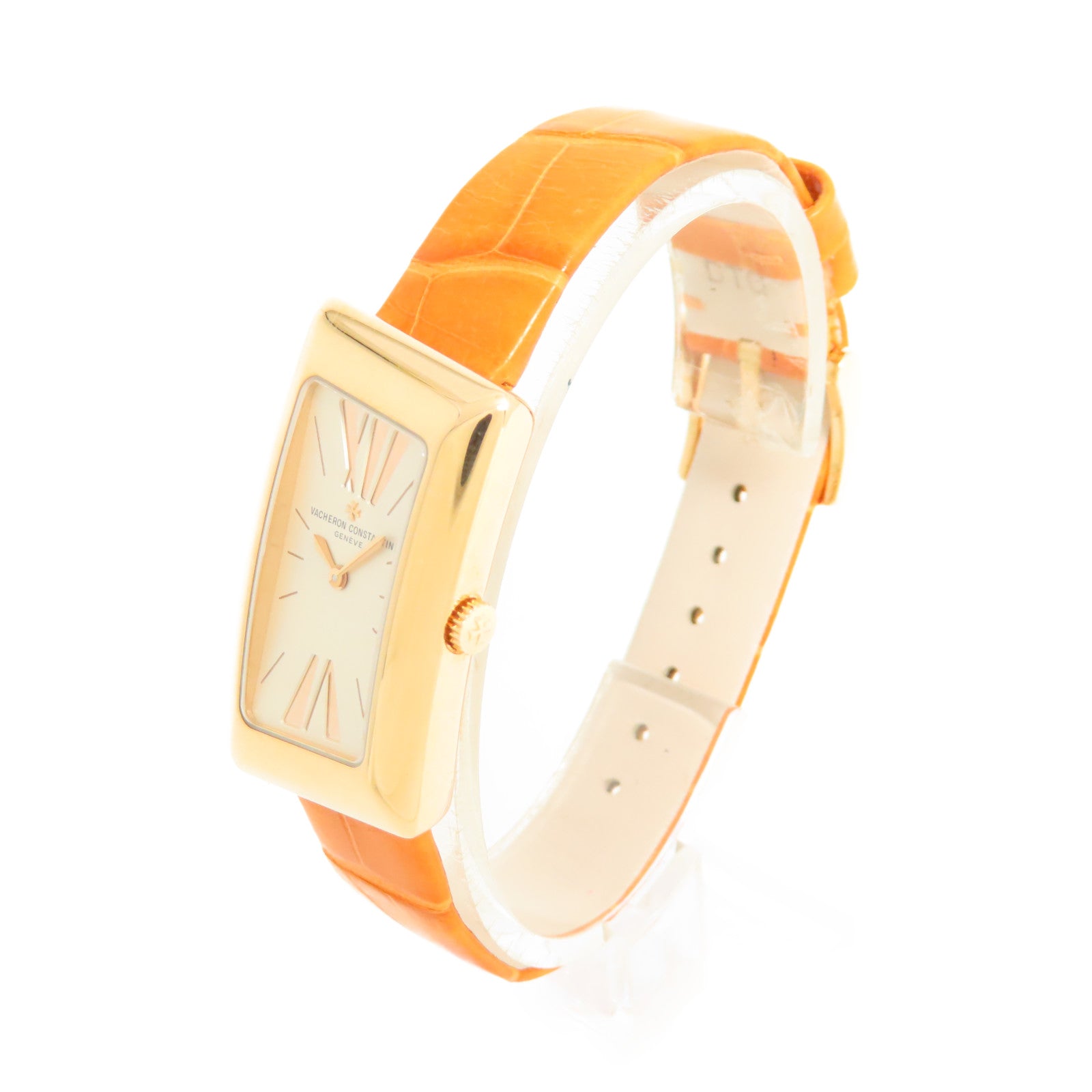 VACHERON CONSTANTIN 1972 Cambree Watch 18K黃金/皮帶石英機芯手錶杏色