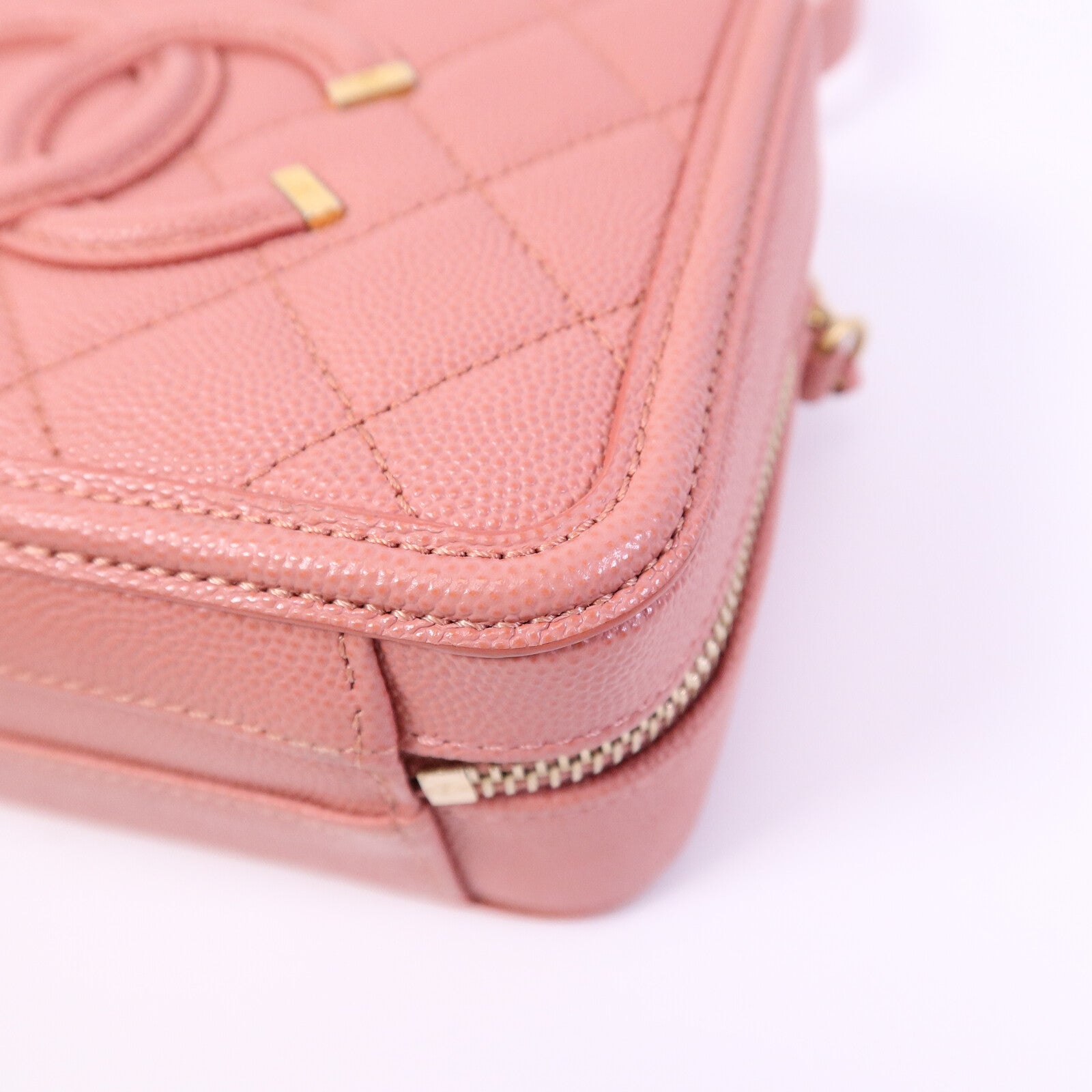 CHANEL 牛皮皮革Vanity Case 17cm鏈帶手挽肩背兩用袋