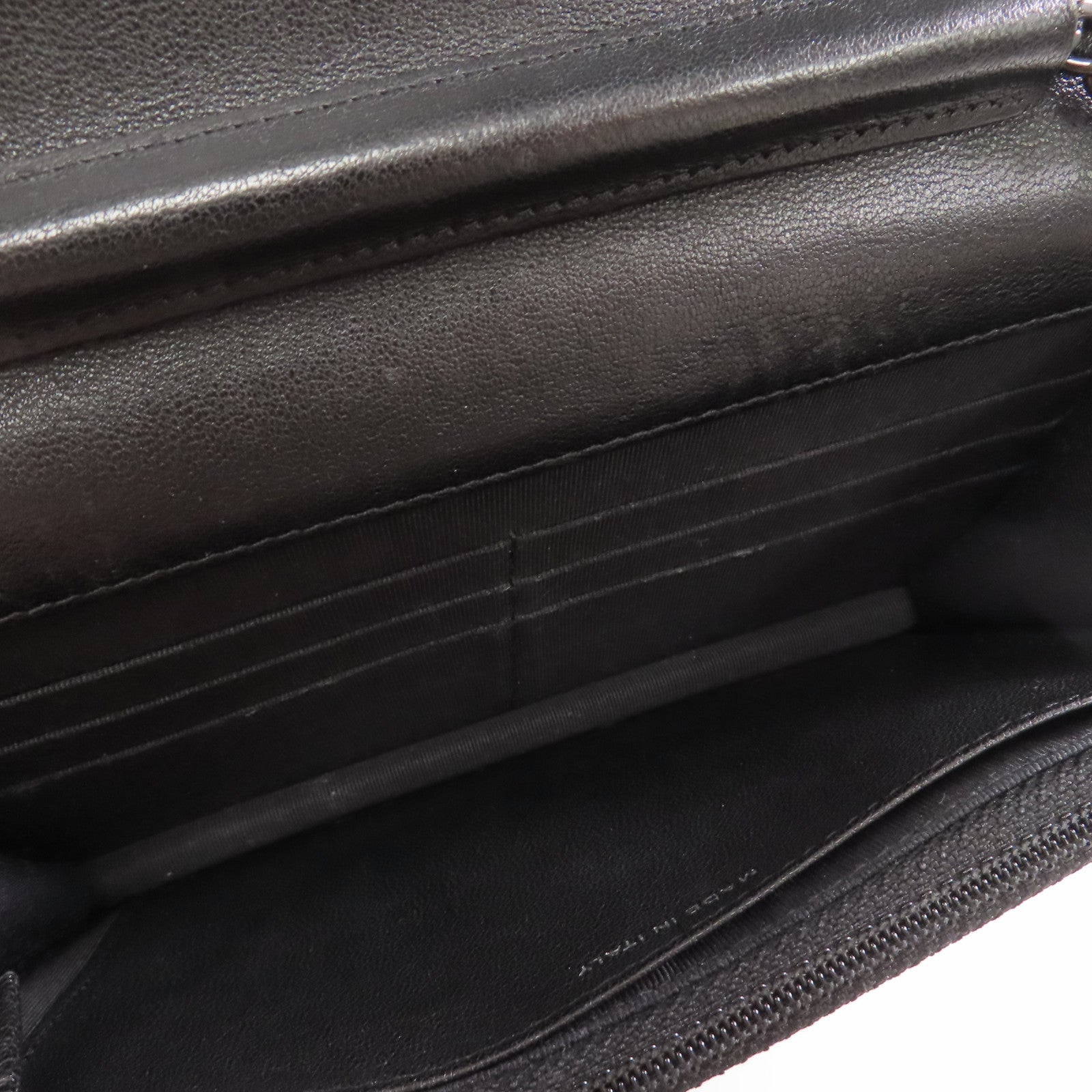 CHANEL 斜紋羊皮皮革2.55 Wallet On Chain鏈帶肩背袋黑色