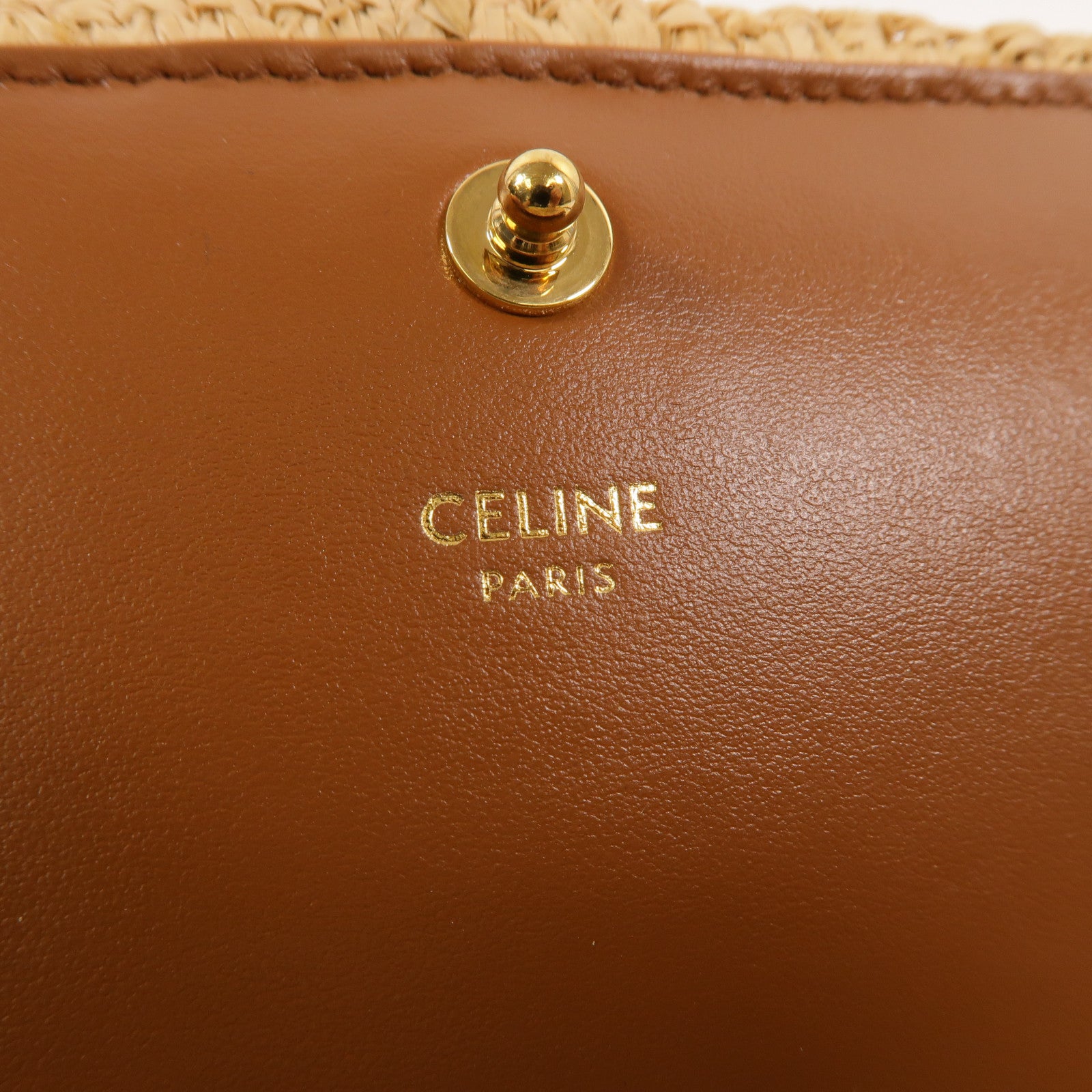 CELINE Raffia/牛皮皮革Multipochette手挽肩背兩用袋