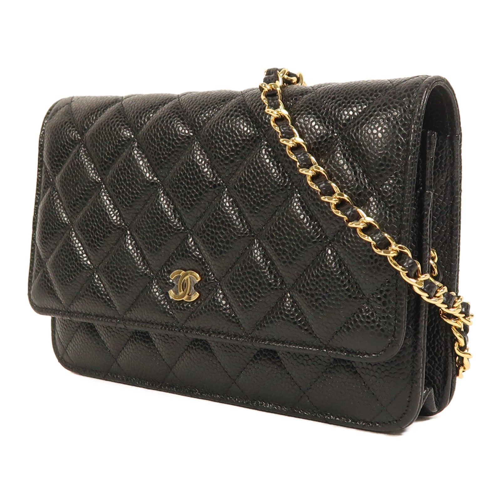 CHANEL 牛皮皮革WOC Wallet On Chain金扣鏈帶肩背袋