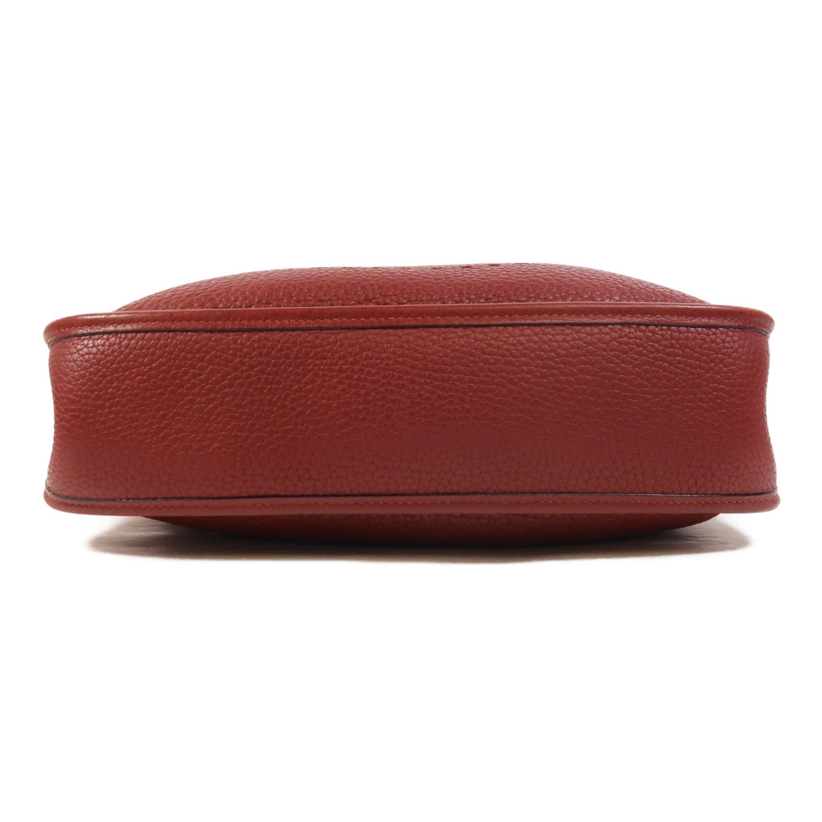 HERMES Clemence皮革Evelyne PM銀扣肩背袋Rouge H