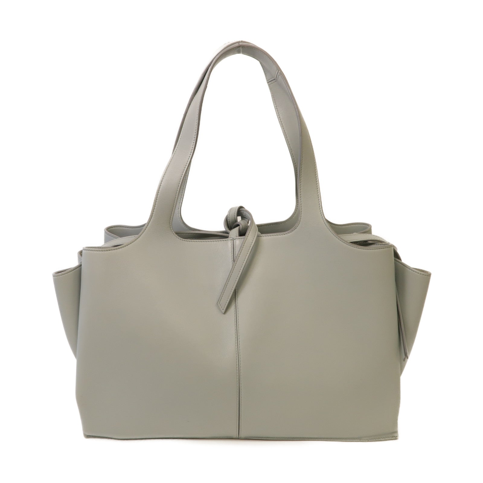CELINE 牛皮皮革Tri Fold Bag金扣手挽袋淺藍色