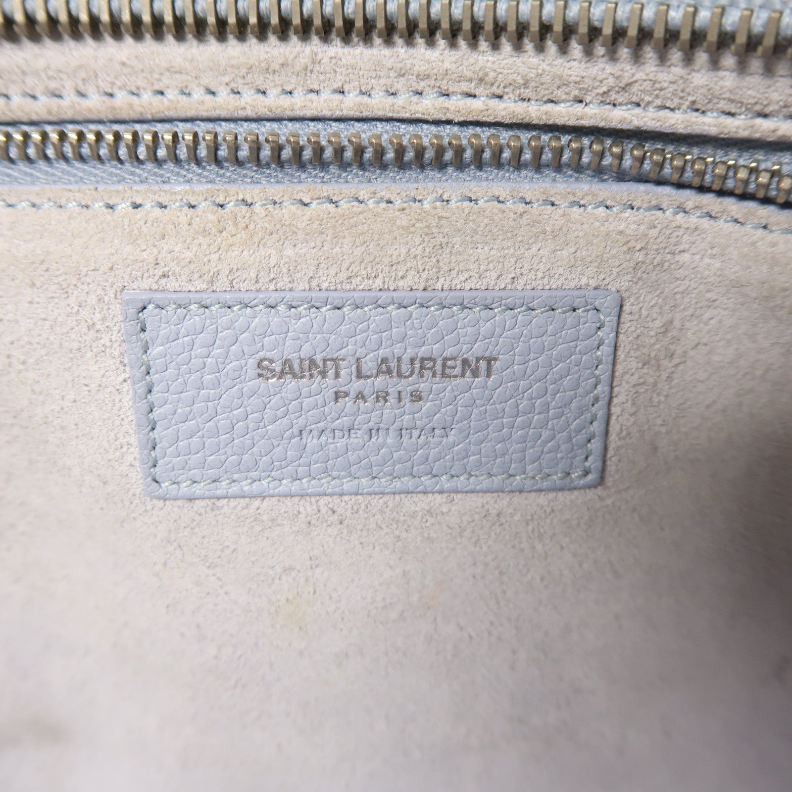 SAINT LAURENT YSL SHW Cabas Rive Gauche 400413 Calfskin Leather Light Blue