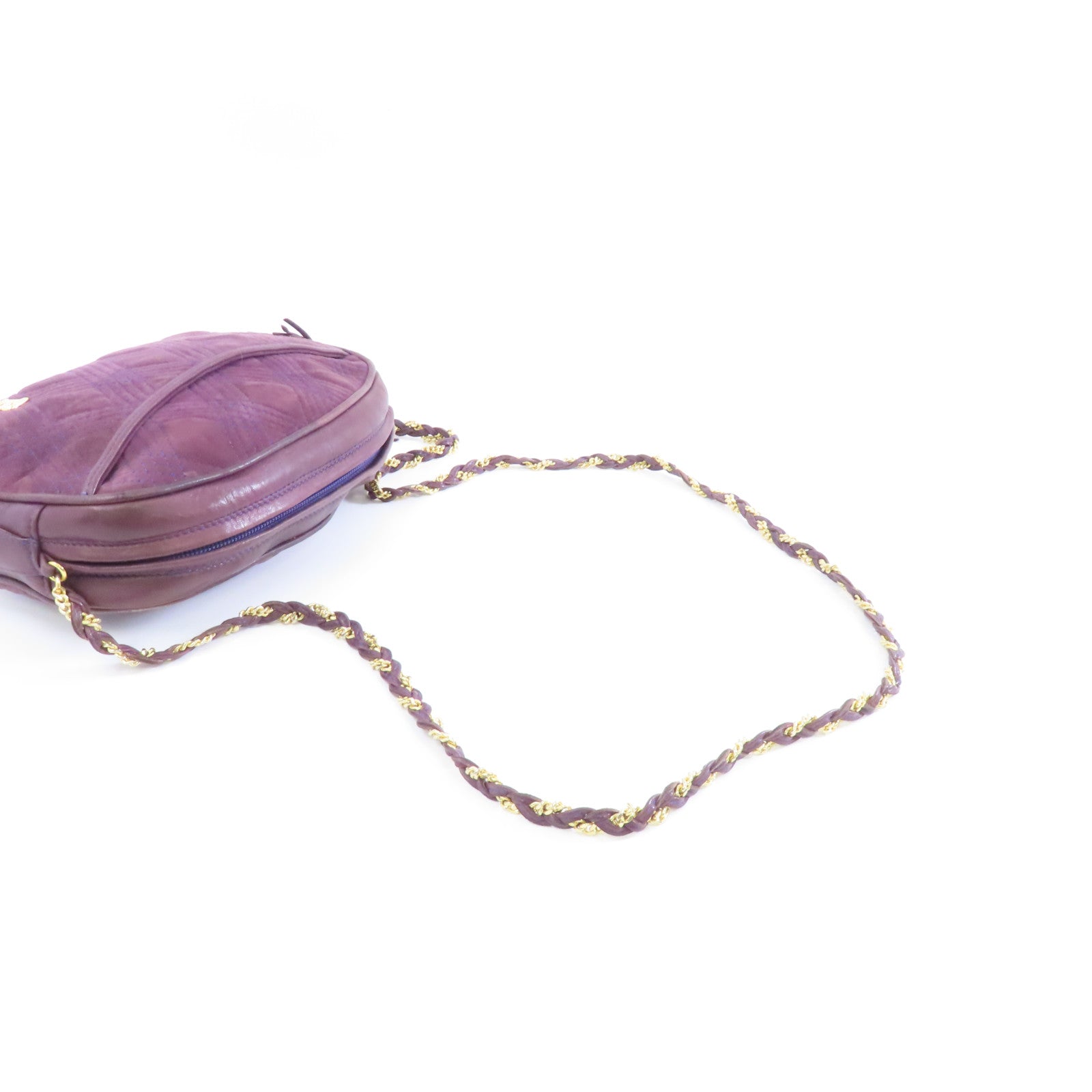 BALLY 【激減優惠】麂皮皮革Chain Shoulder Bag金扣鏈帶肩背袋紫色