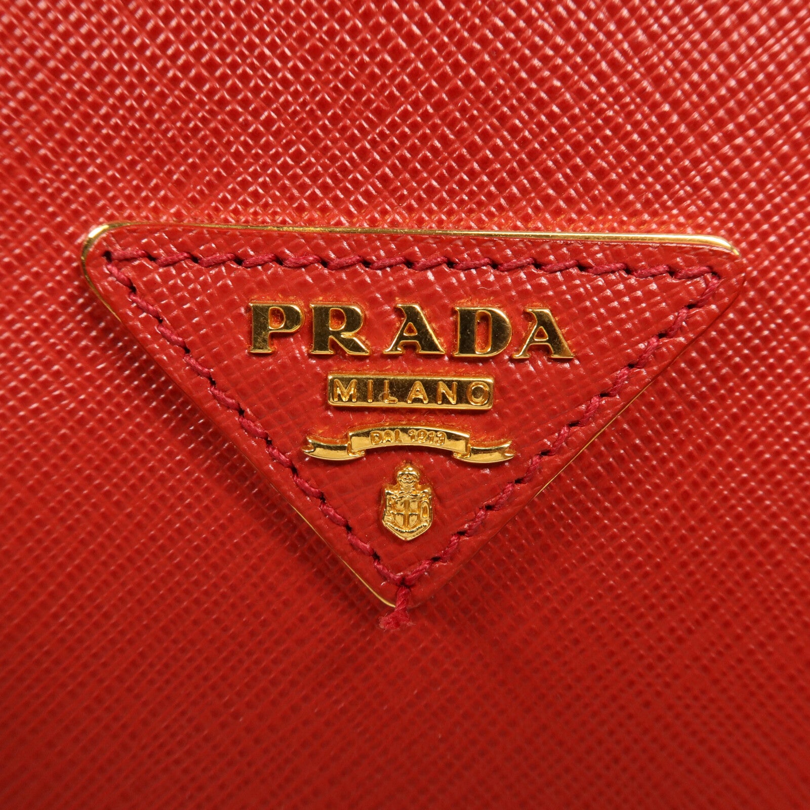 PRADA Saffiano皮革Double Zip Medium金扣手挽肩背兩用袋