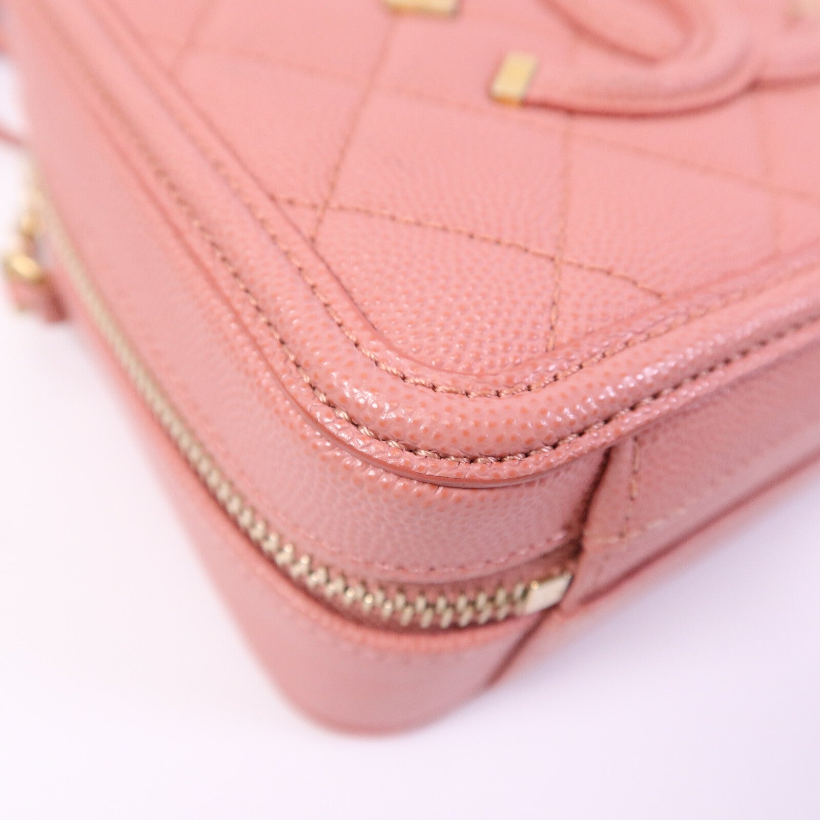 CHANEL 牛皮皮革Vanity Case 17cm鏈帶手挽肩背兩用袋