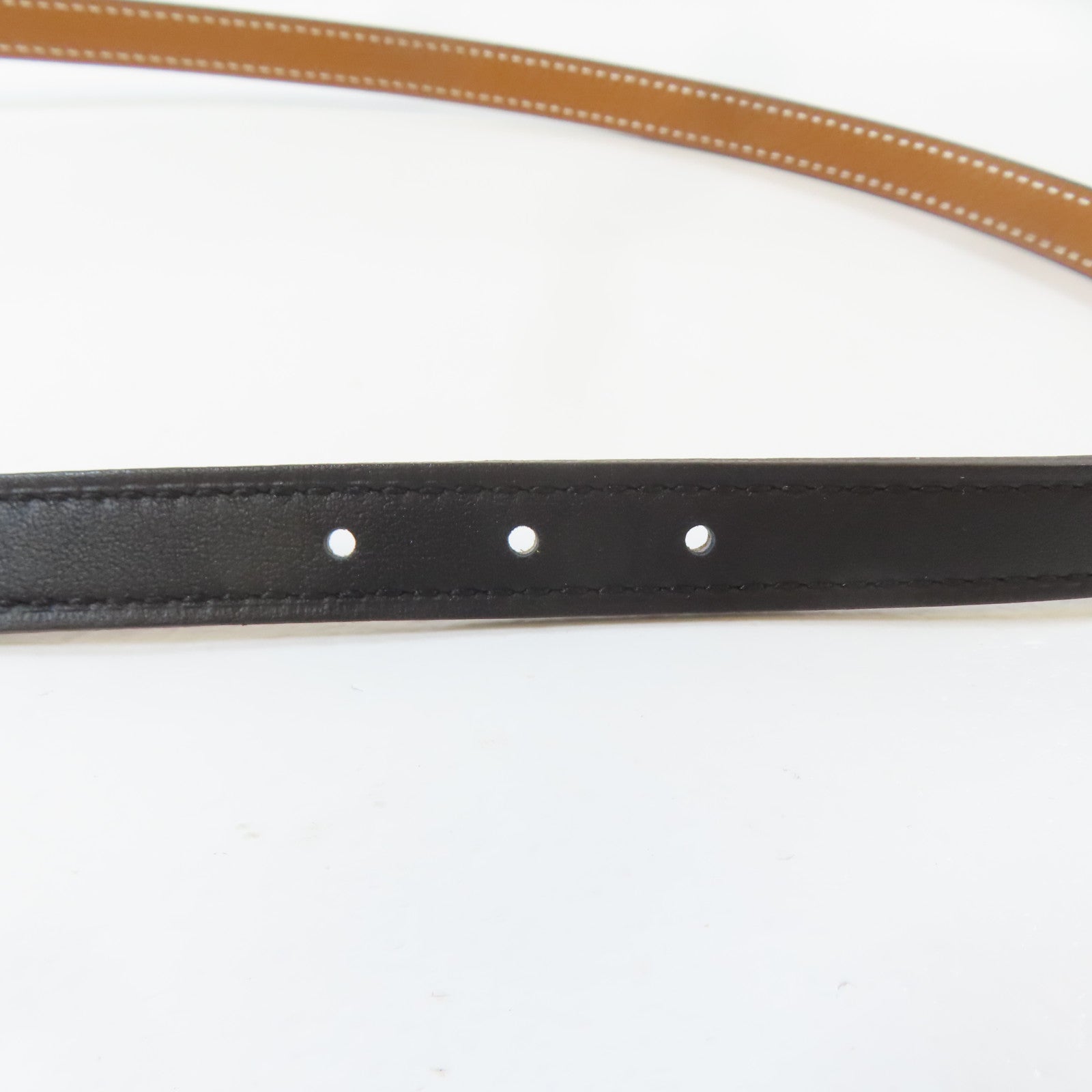 HERMES Epsom皮革Belt金扣皮帶黑色