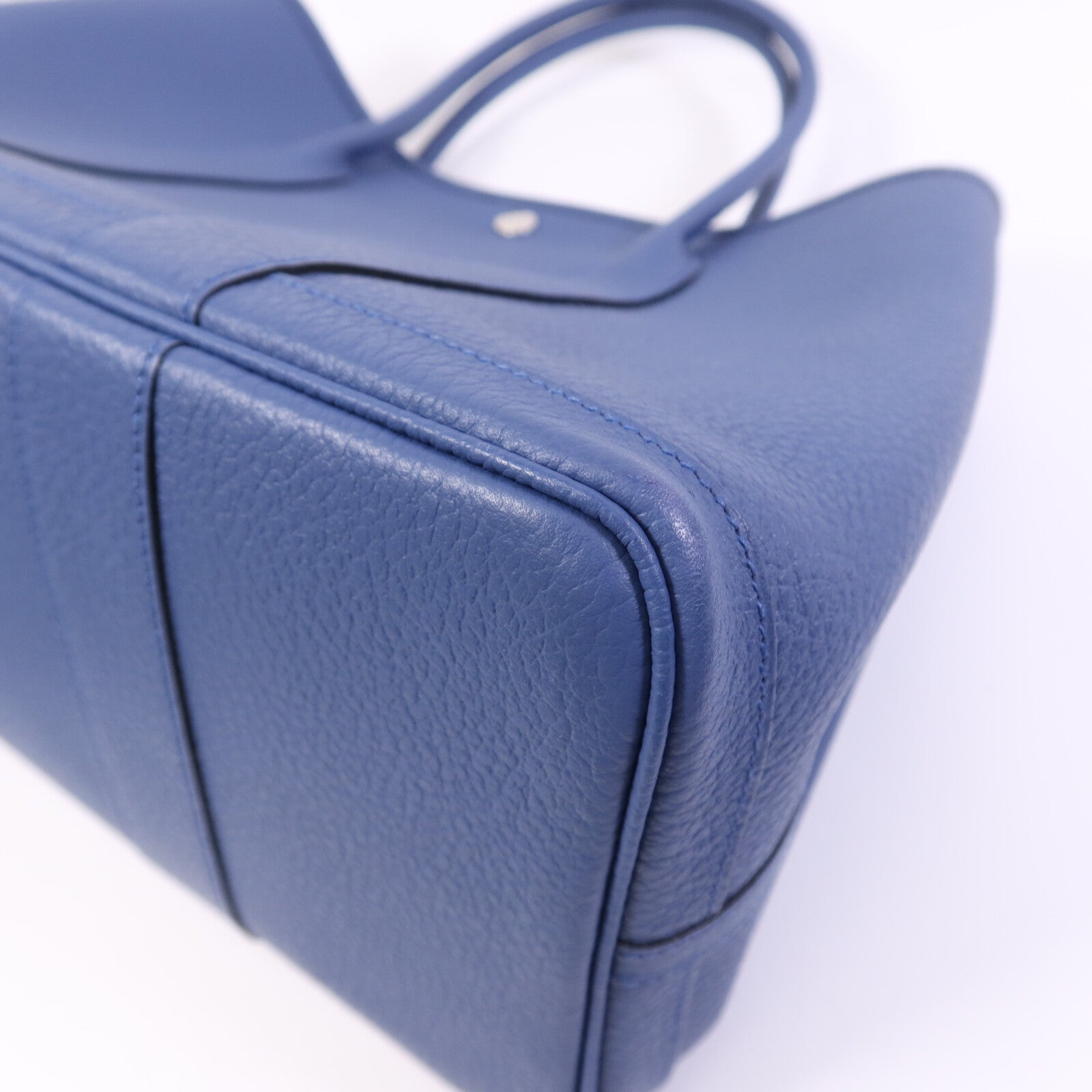 HERMES Negonda皮革Garden Party 36銀扣手挽袋Bleu Agate