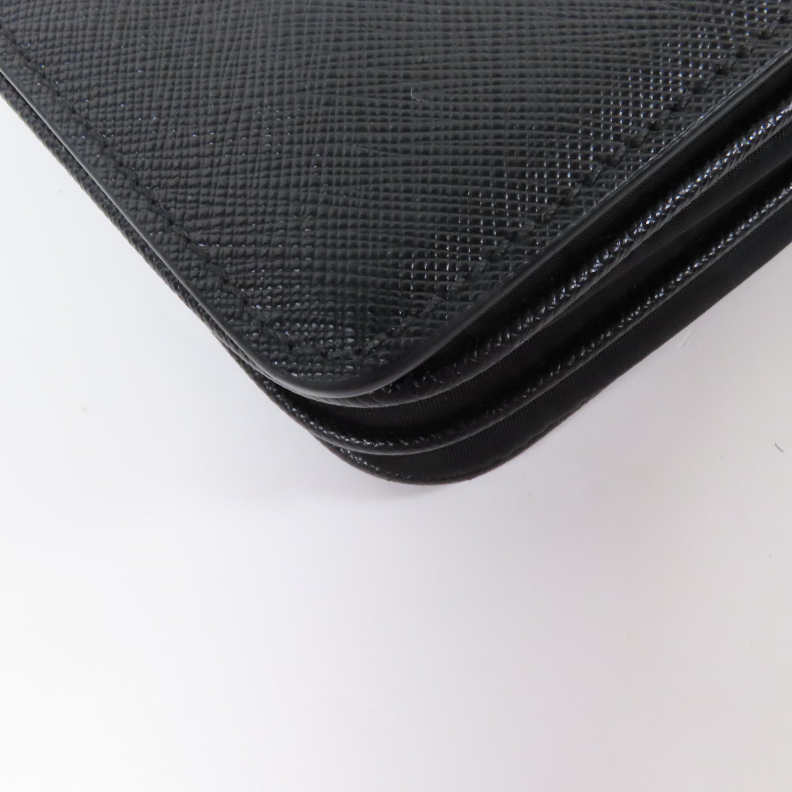 PRADA 尼龍/Saffiano皮革Shoulder Bag銀扣肩背袋