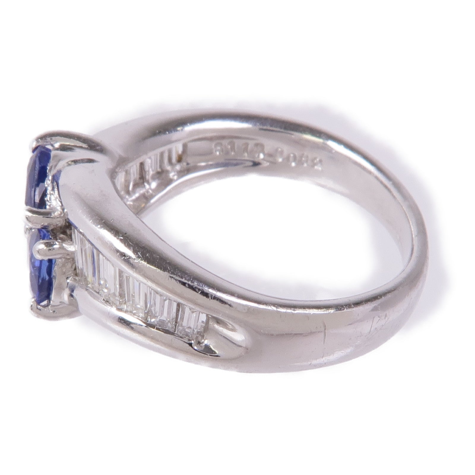 JEWELRY 【激減優惠】PT900鉑金Sapphire/Diamond Ring藍寶石/鑽石戒指US#6.25