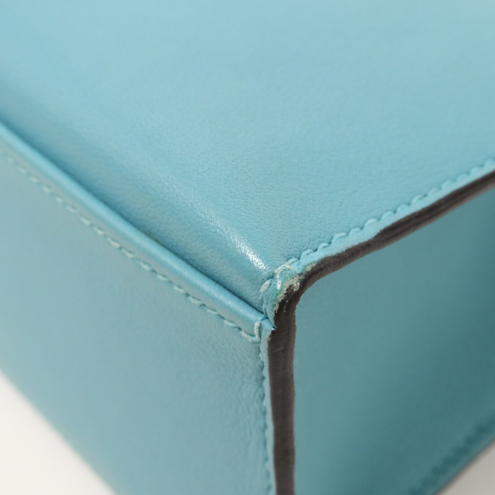 HERMES Swift皮革Kelly Pochette手挽袋Bleu Atoll