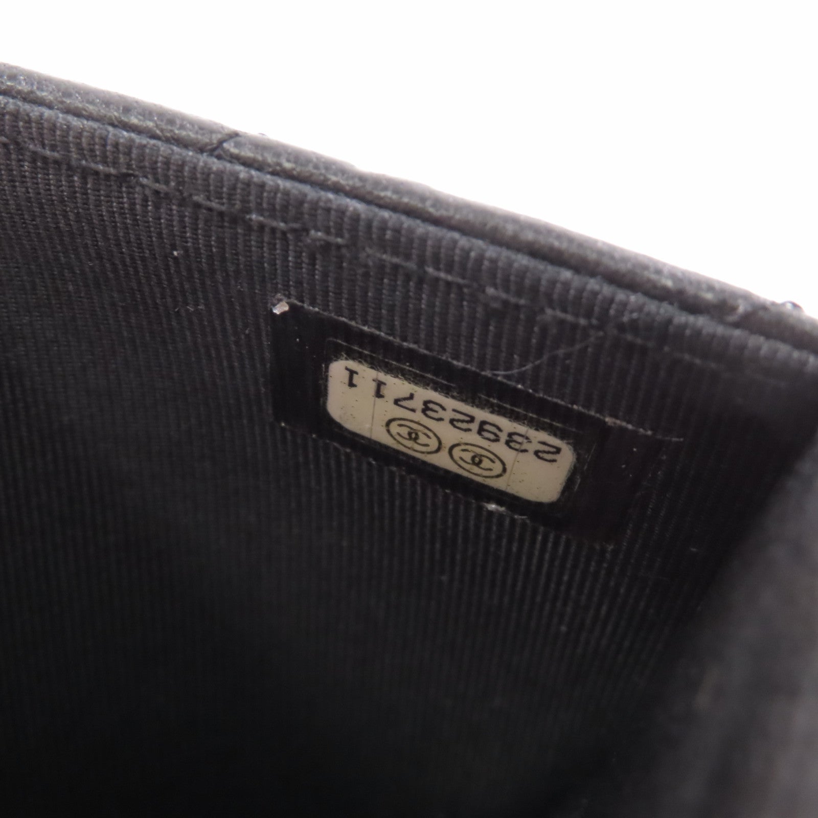 CHANEL 斜紋羊皮皮革2.55 Wallet On Chain鏈帶肩背袋黑色