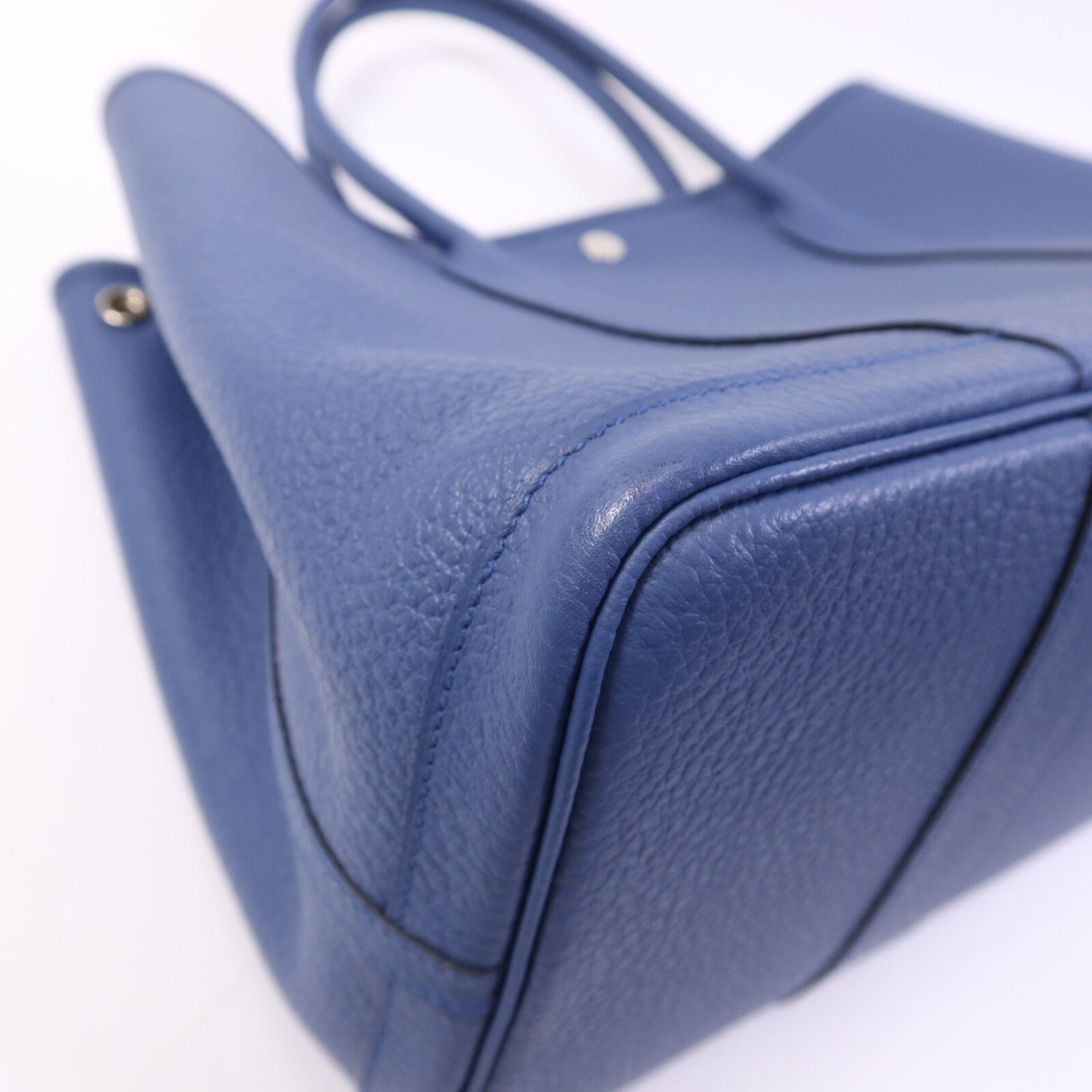 HERMES Negonda皮革Garden Party 36銀扣手挽袋Bleu Agate