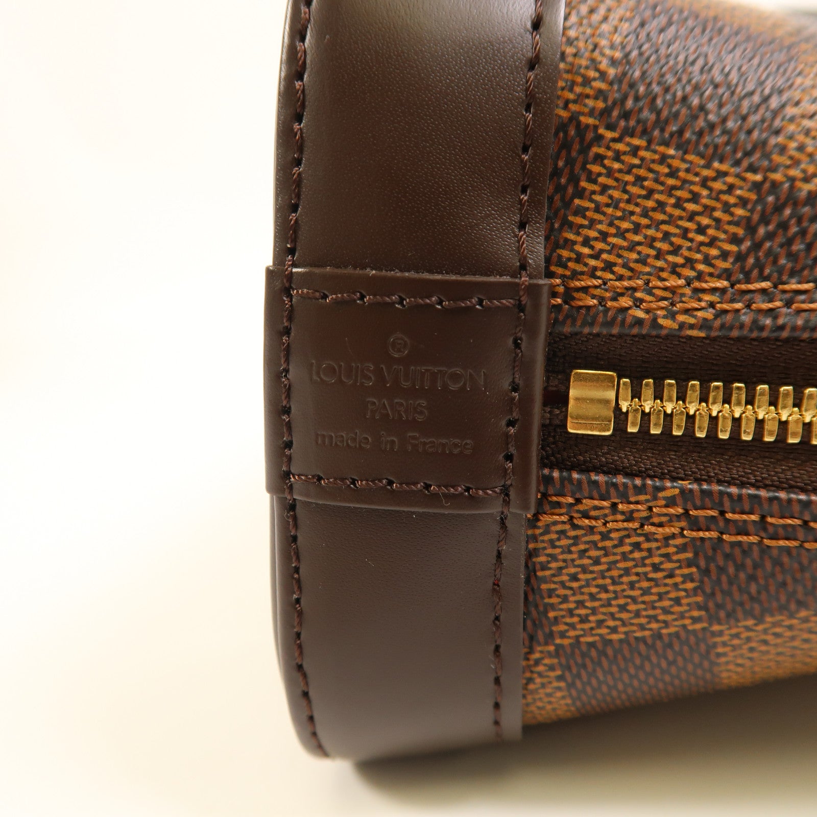 LOUIS VUITTON Damier Alma BB金扣手挽肩背兩用袋棕色