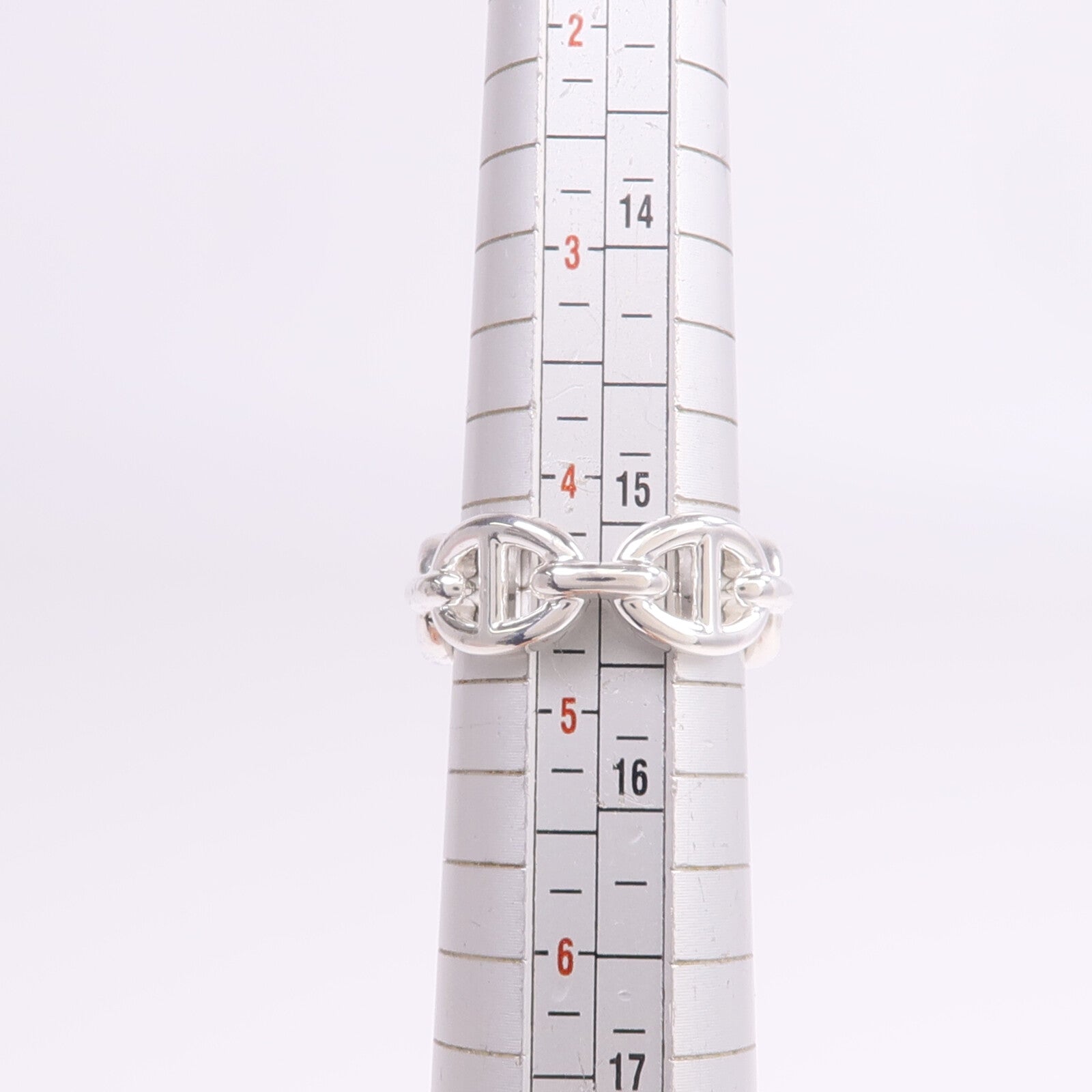 HERMES 925純銀Chaine d'ancre Enchainee Ring戒指Hermes#48/US#4.5